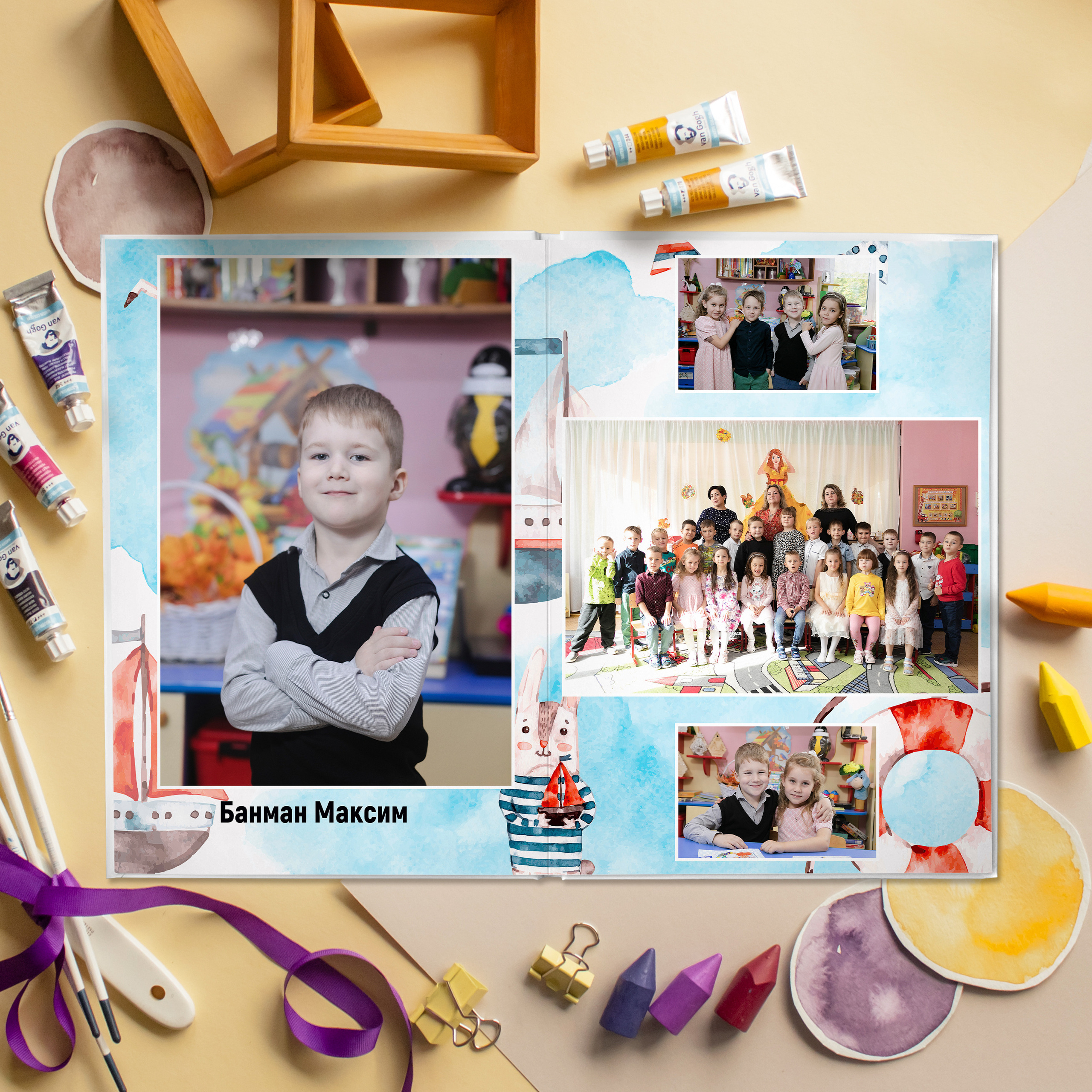 ЛАЙТ 3 разворота. Выпускные альбомы для детского сада и школы в Москве