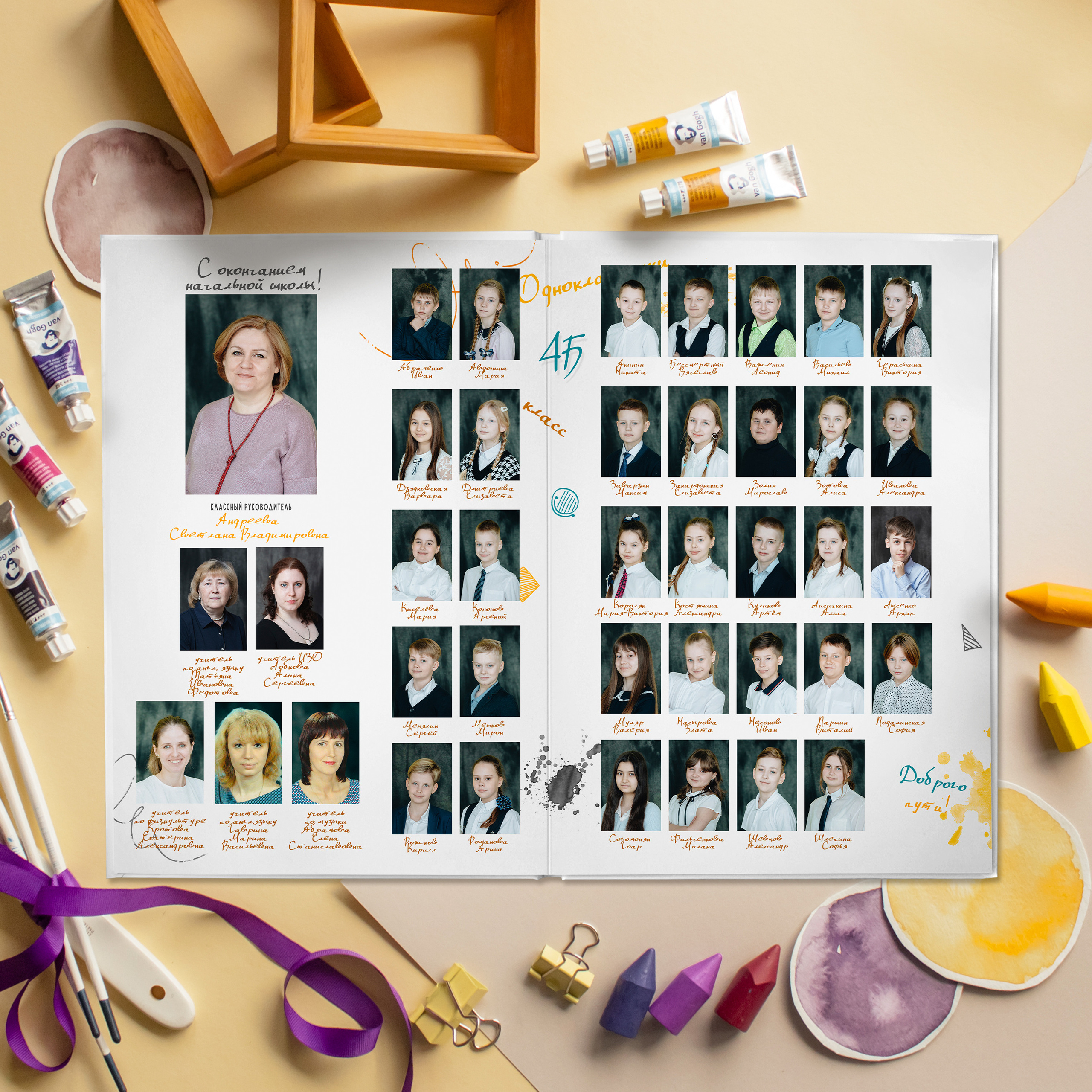 СТАНДАРТ 3 разворота. Выпускные альбомы для детского сада и школы в Москве