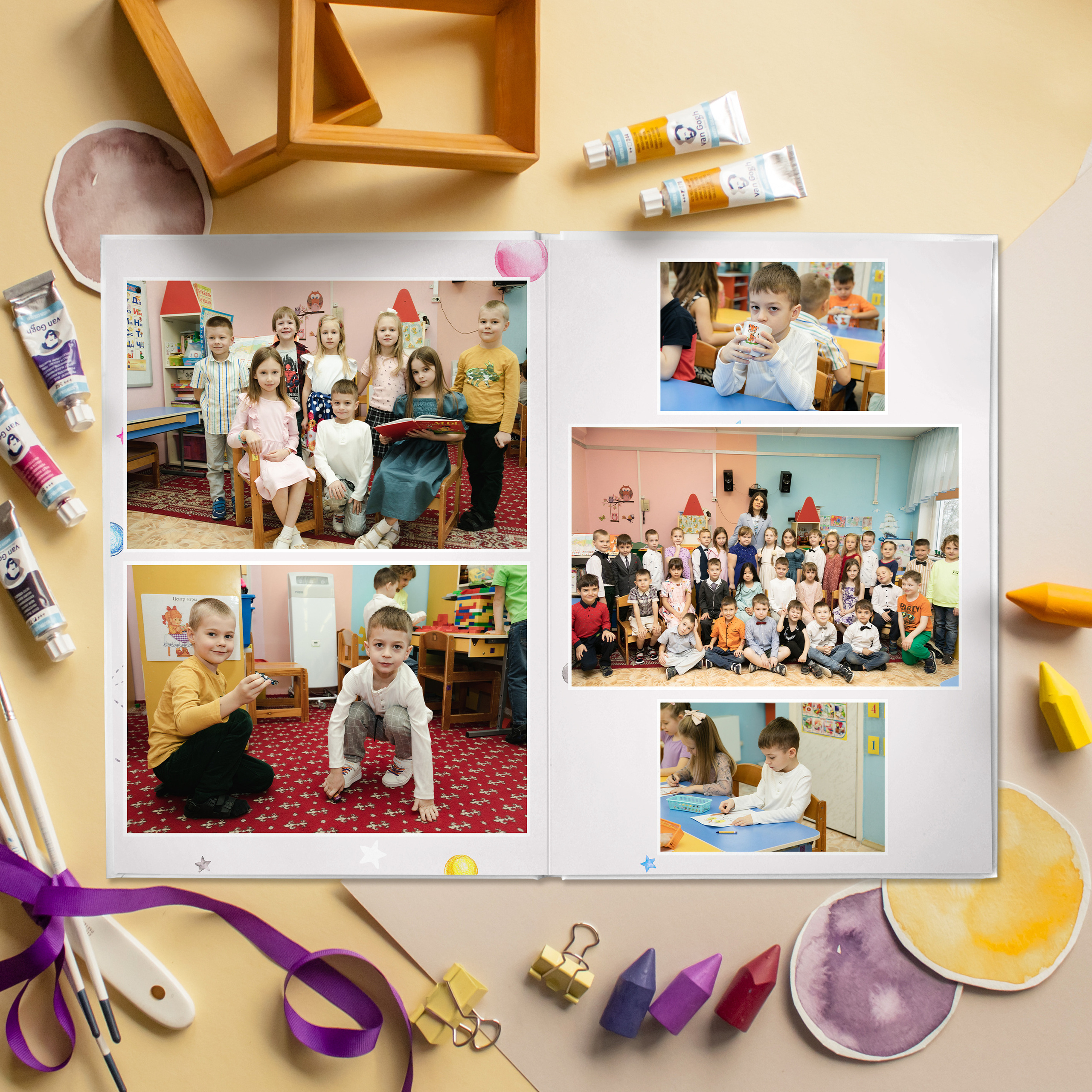 СТАНДАРТ 4 разворота. Выпускные альбомы для детского сада и школы в Москве