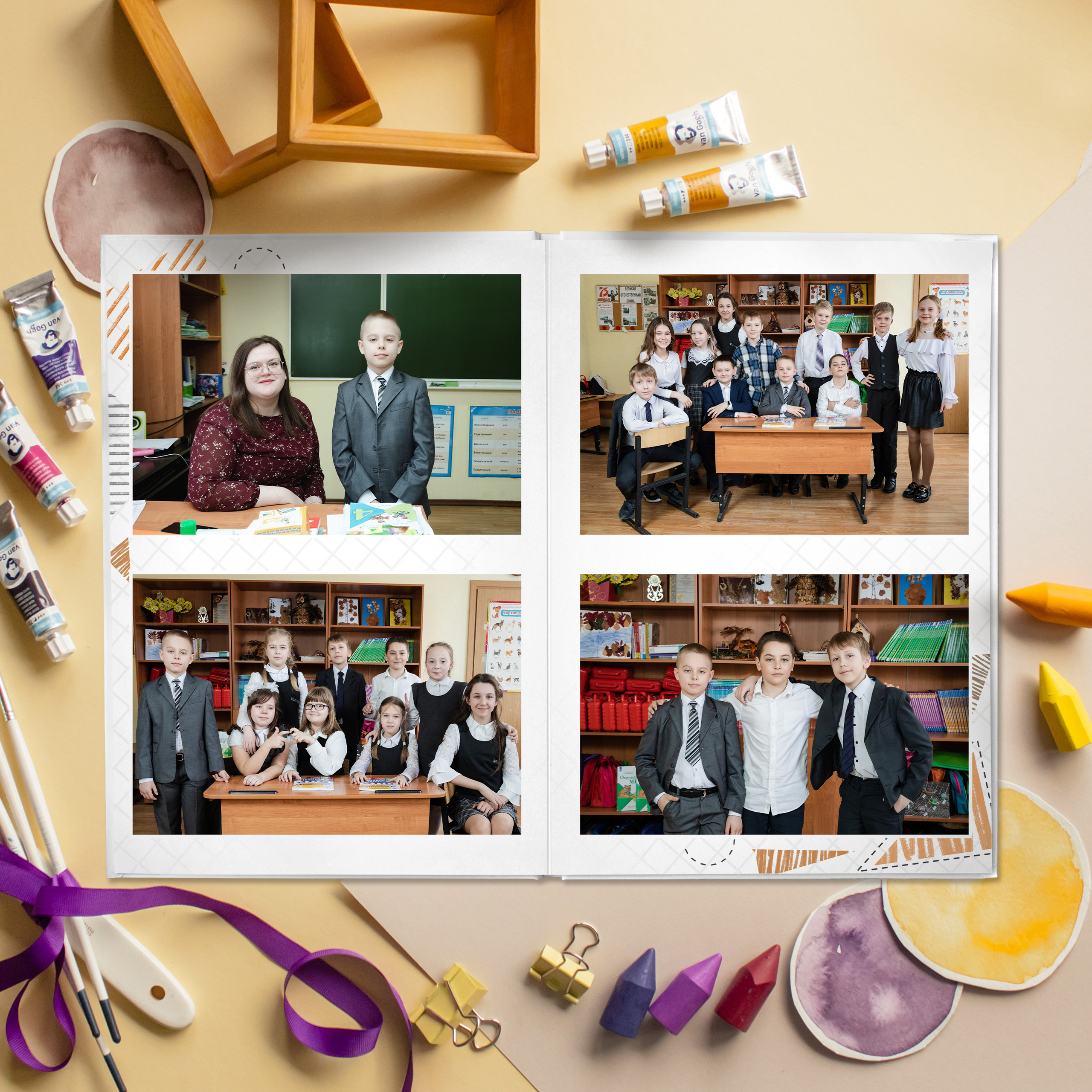 СТАНДАРТ 3 разворота. Выпускные альбомы для детского сада и школы в Москве