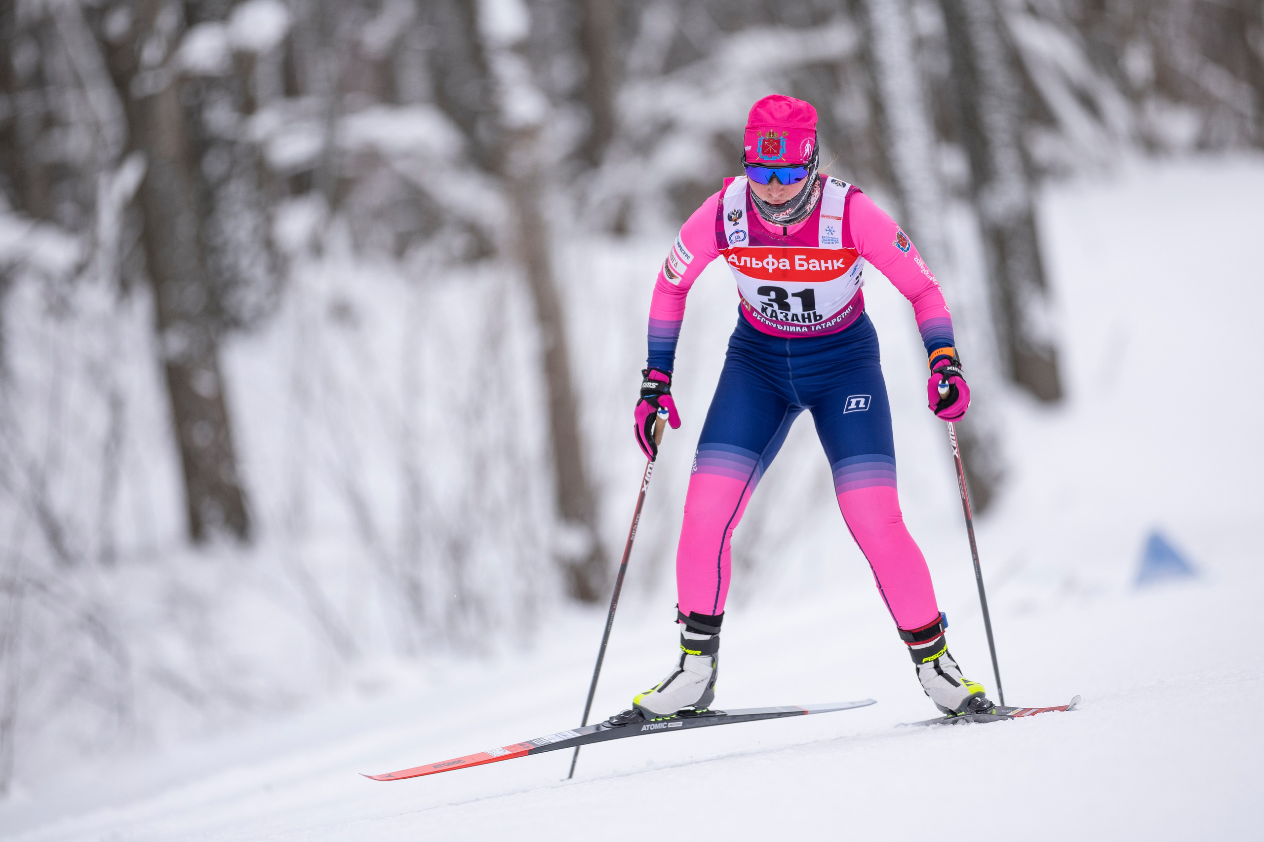 Кубок Росси по лыжным гонкам 2024. Женщины 10 км. Спортивный репортажный фотограф Казань Нафис Сиразетдинов
