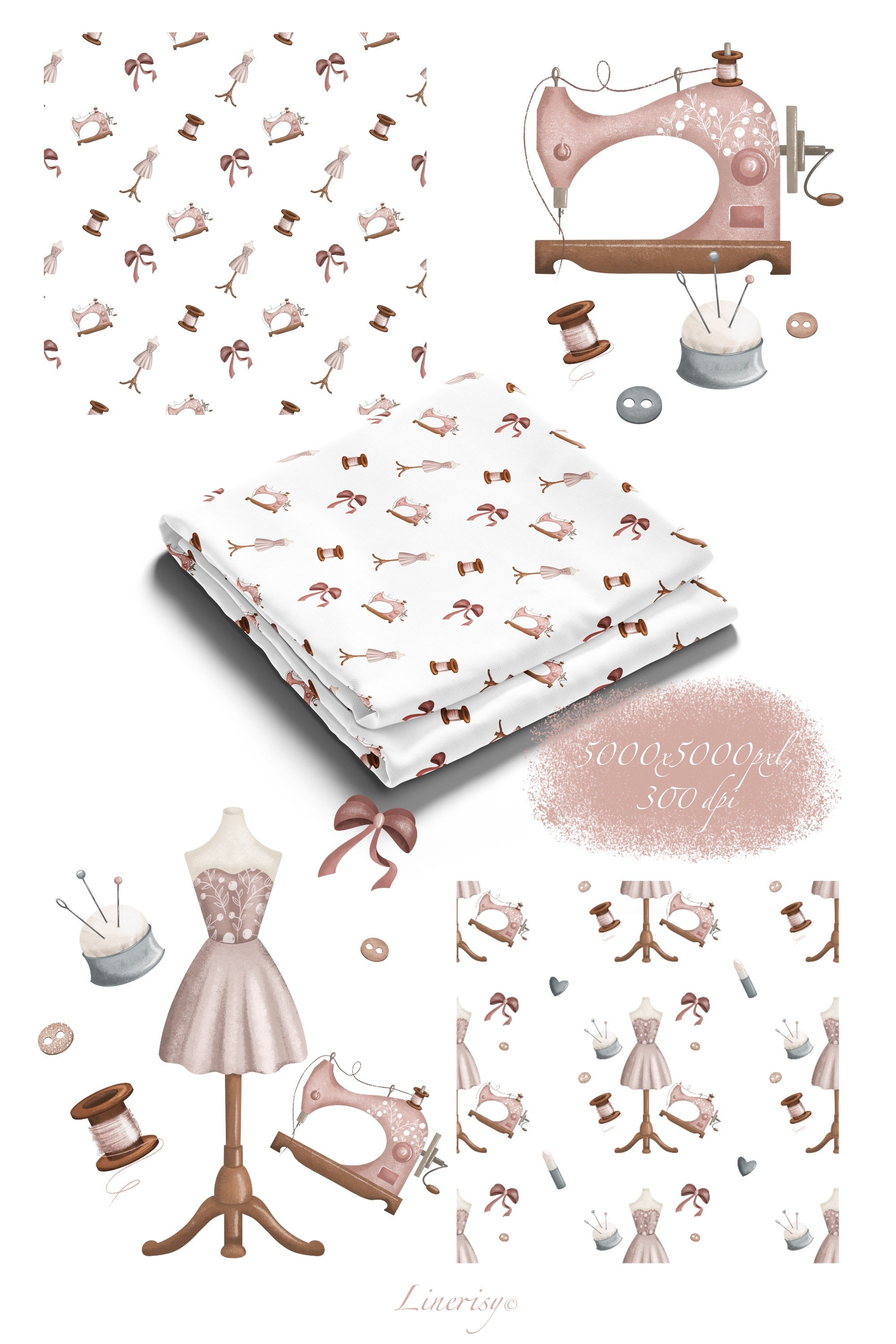 Бесшовные паттерны. Художник-иллюстратор Евгения Бекренёва