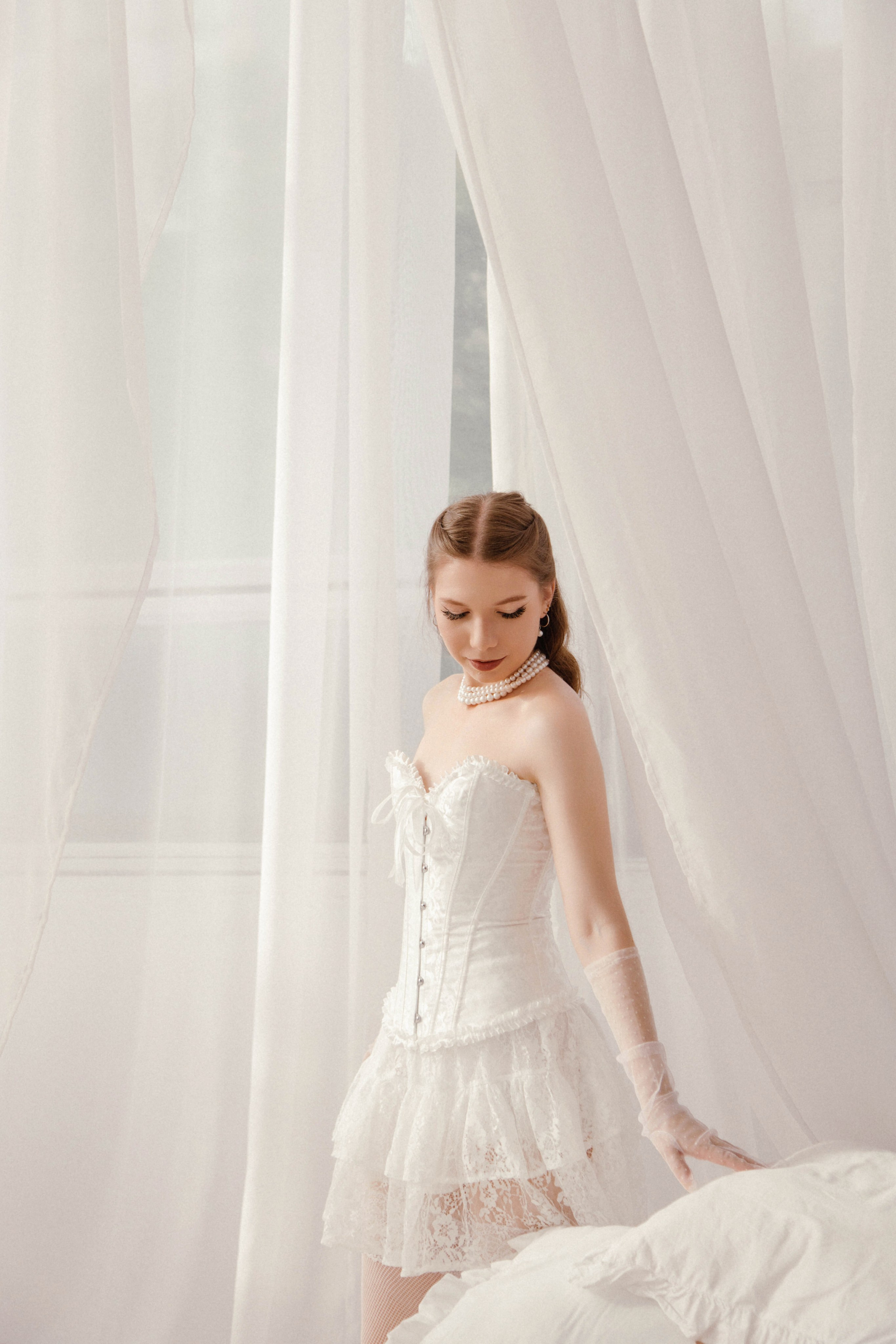 Марина. Фотосессия в студии, винтаж, женская съемка. Фотограф Ксения Третьякова, Санкт-Петербург