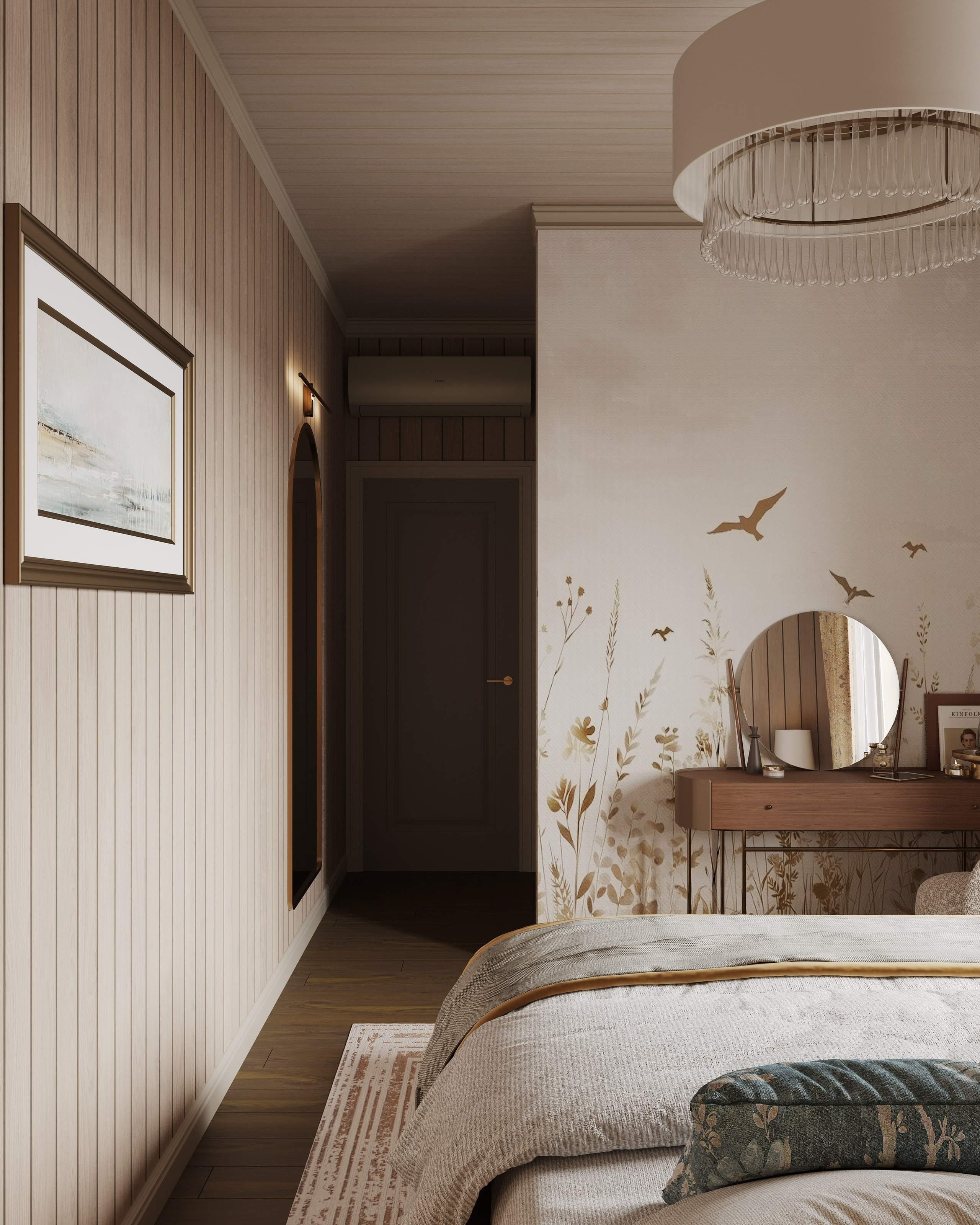 3D Визуализация мастер-спальни для студии Зориной Елены. 3D визуализатор и дизайнер-интерьера