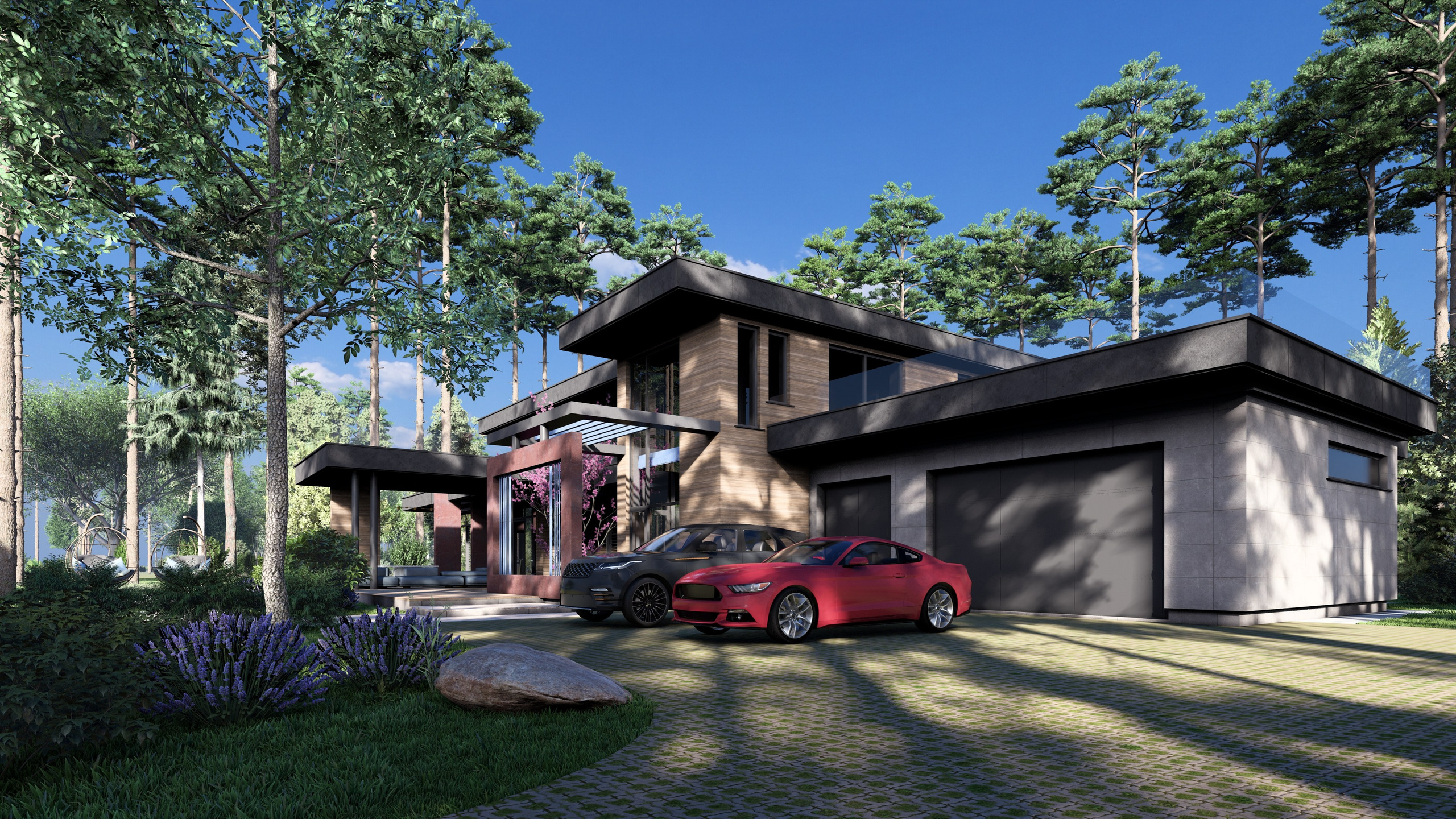 Проект " Лес " Частный дом с зоной СПА. Архитектурное проектирование