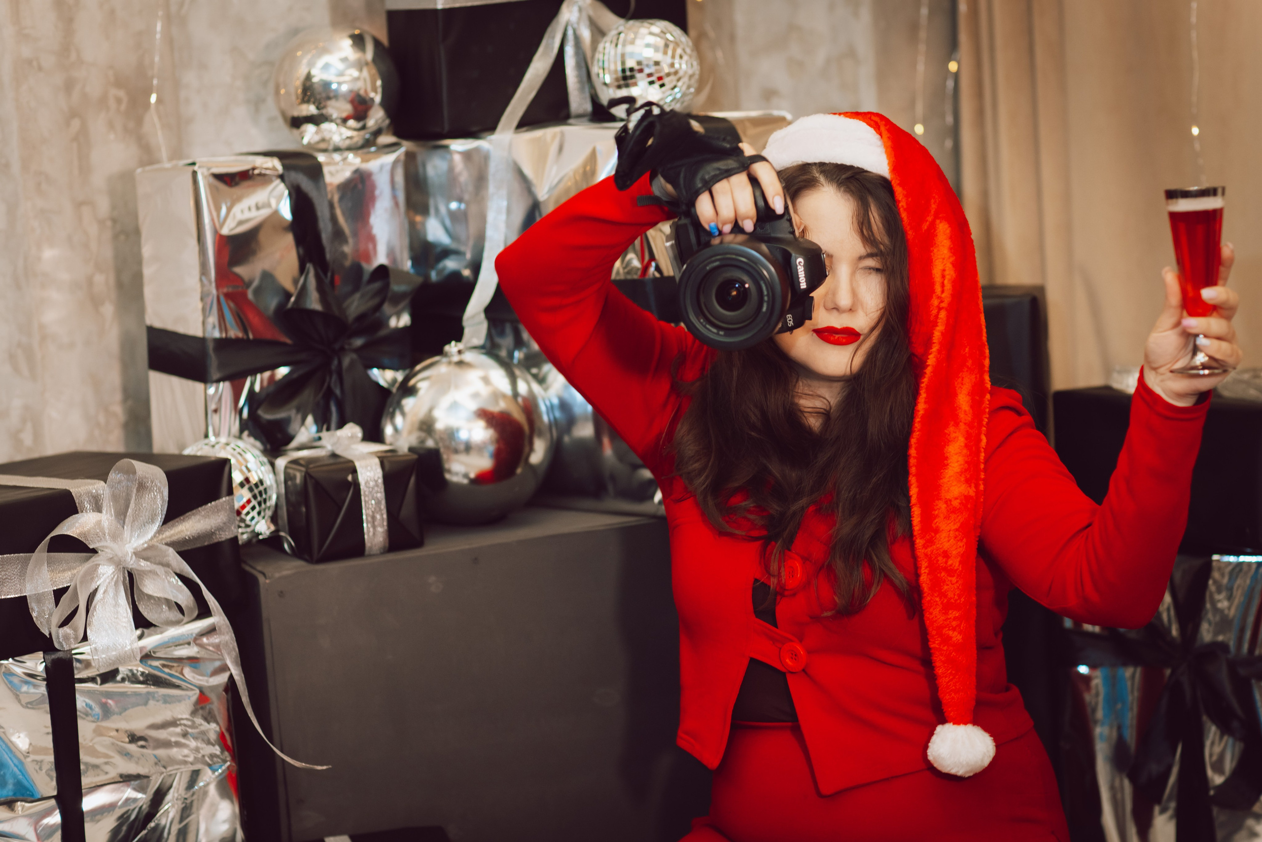 Зима. Профессиональный фотограф и видеооператор