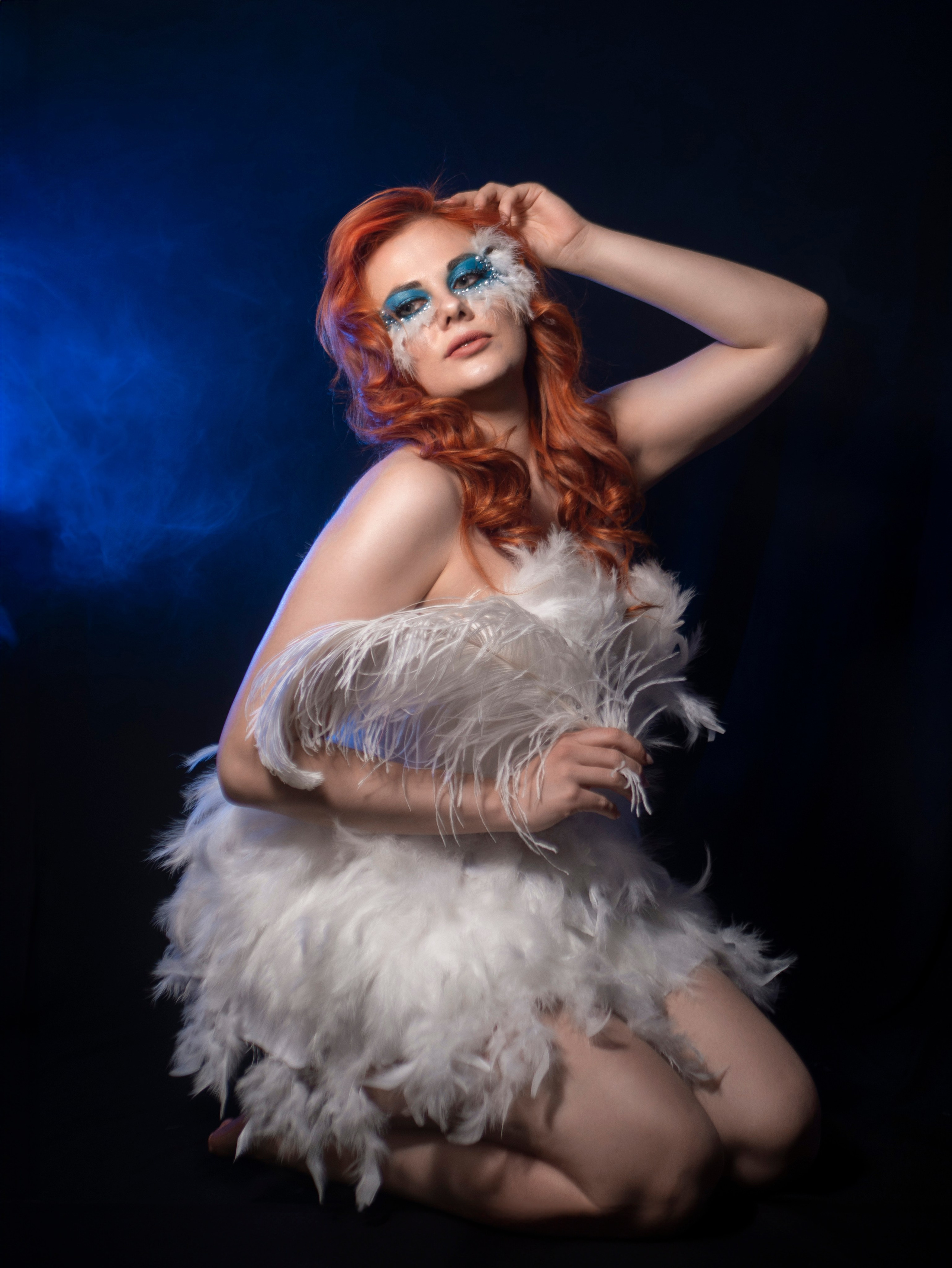 Грим с перьями. Арт фотограф, женский фотограф Москва