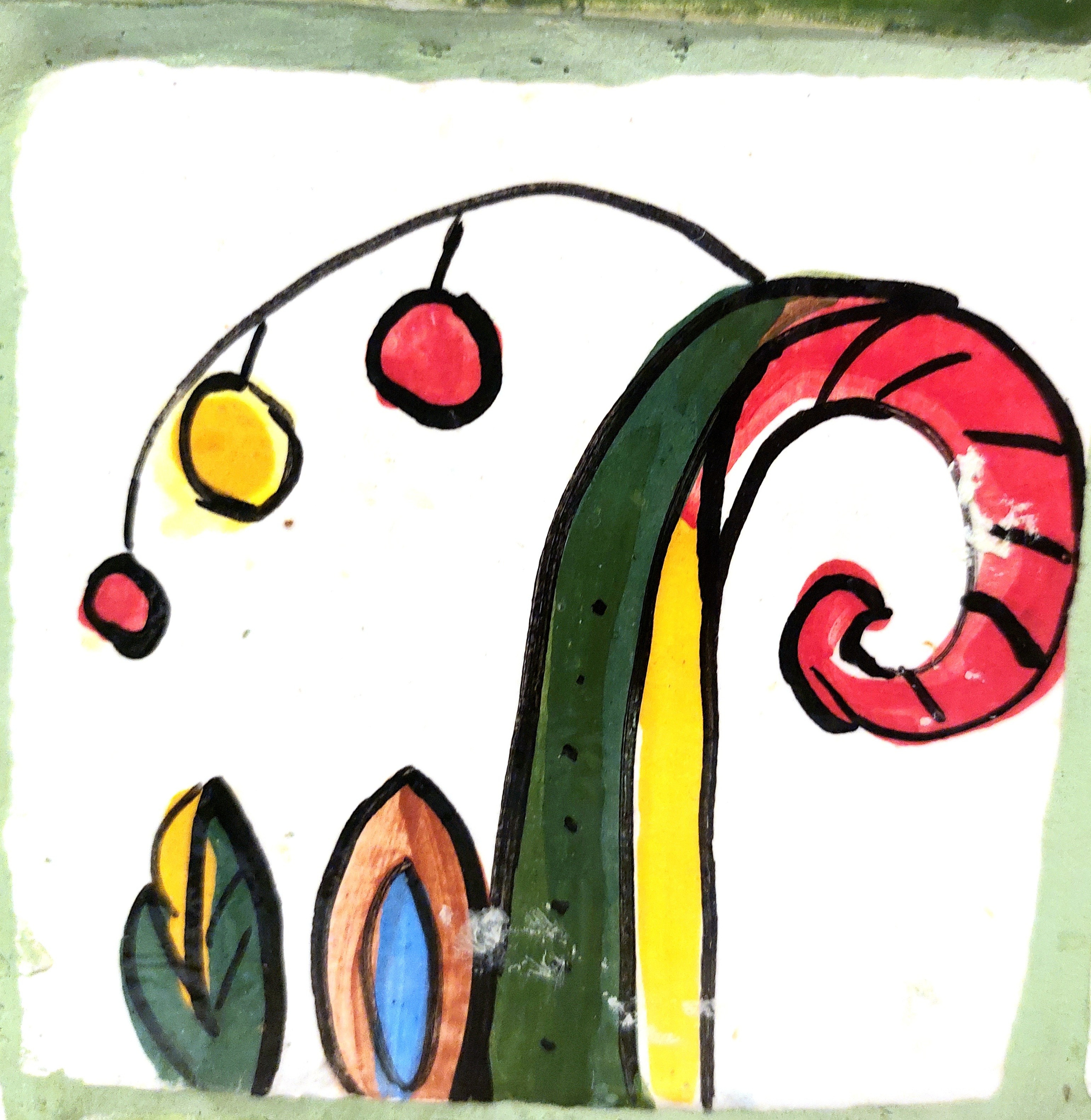 Много плиток-цветочков. Керамика с историей. Елена Рогалёва