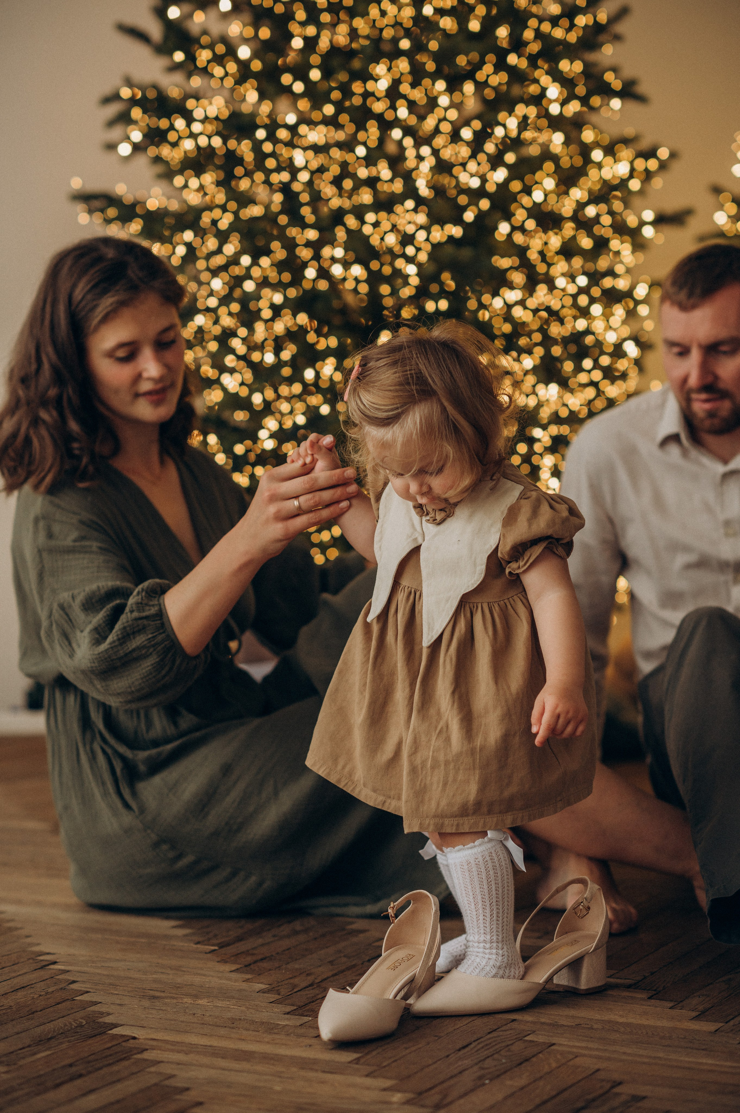 Семейная новогодняя фотосессия в студии. Семейный фотограф в Домодедово и Москве Елена Пичугина