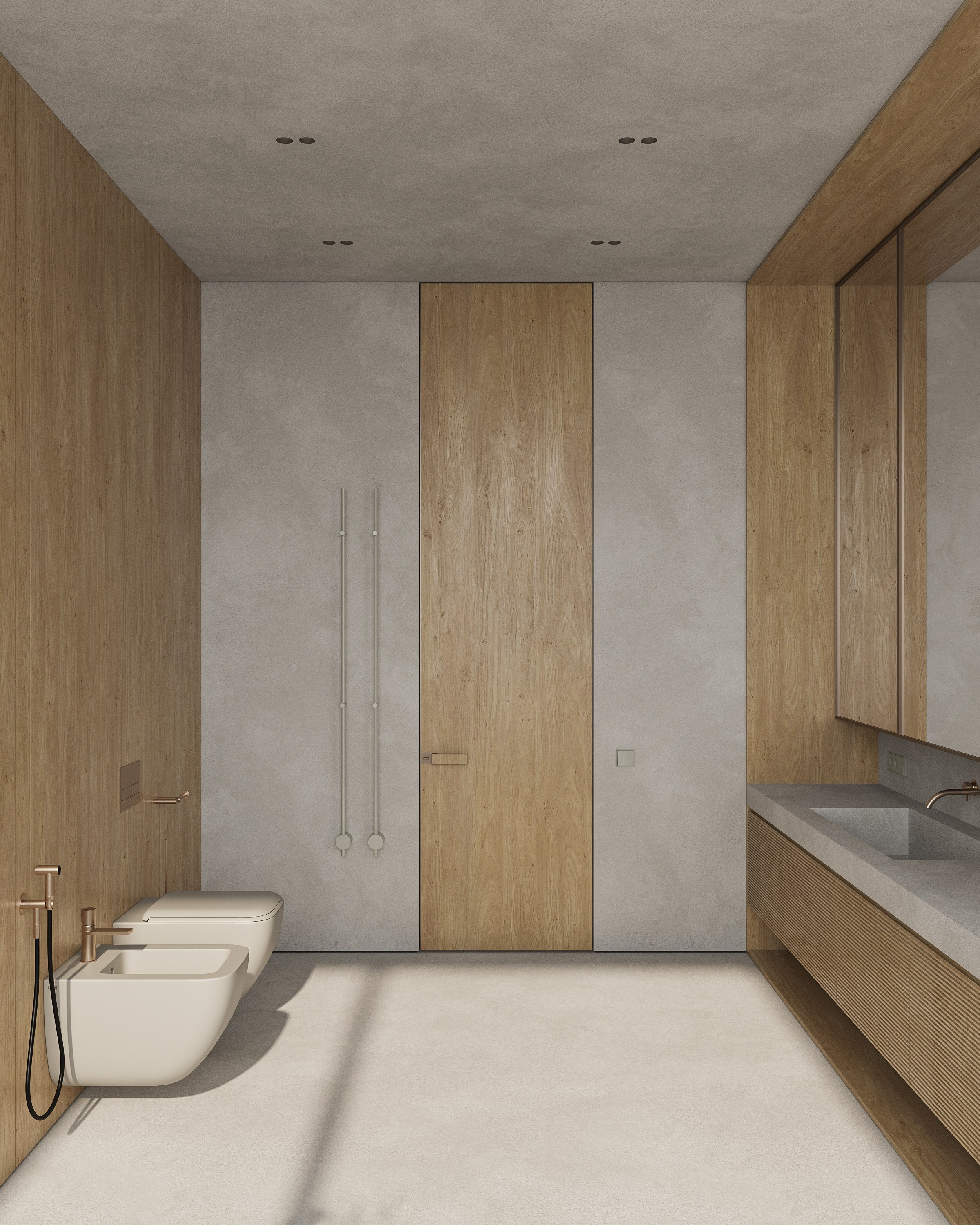 Санузел с видом на внутренний двор. 3D визуализатор