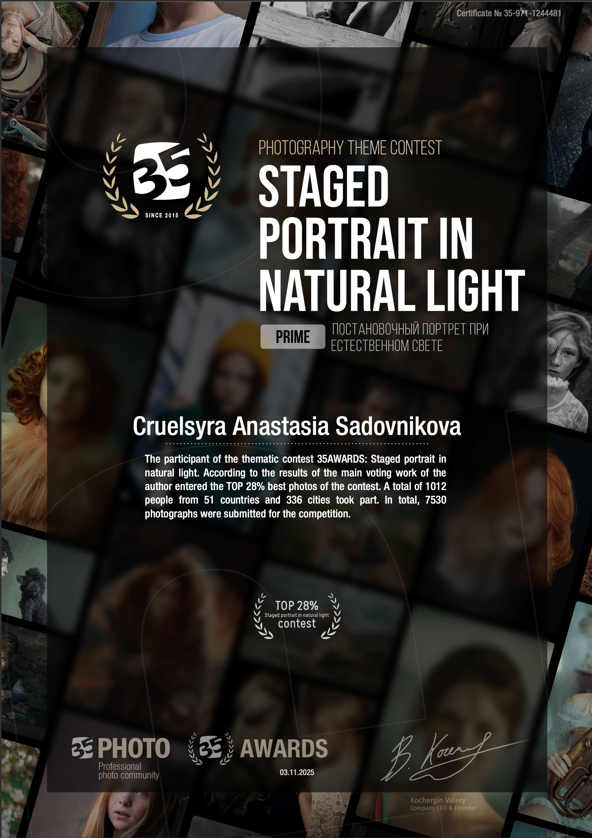 Конкурсы и награды. Cruelsyra —фотограф в Хабаровске. Портретная и фэшн съемка