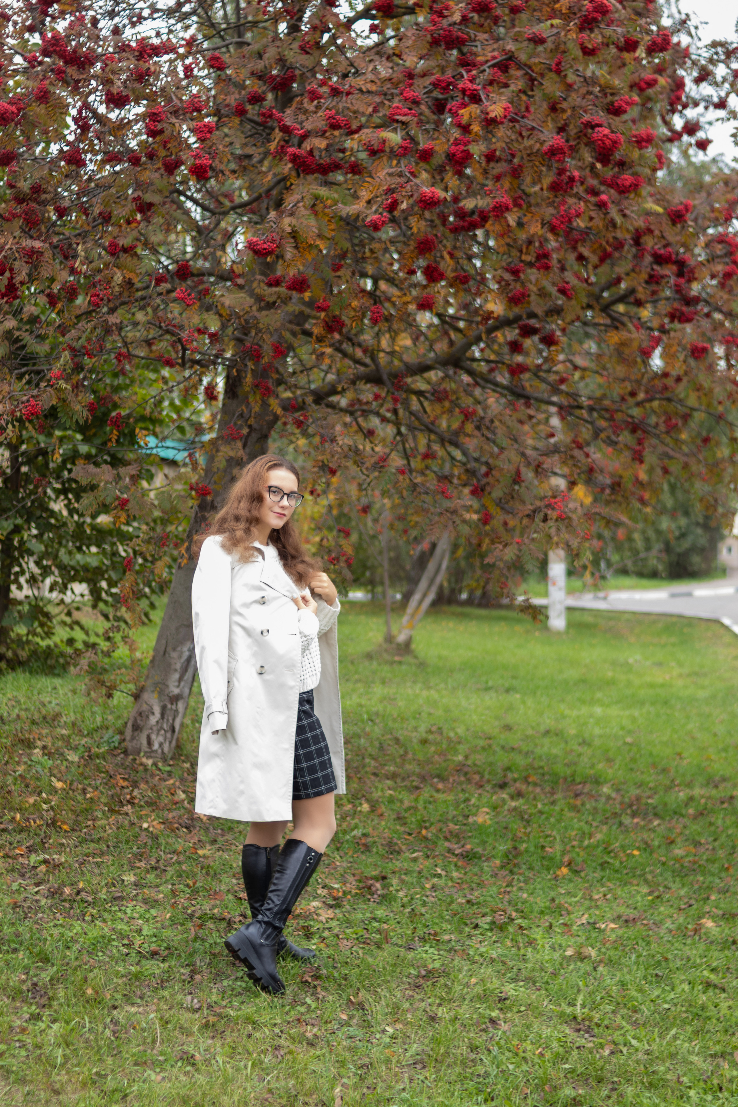 Девушка у рябины