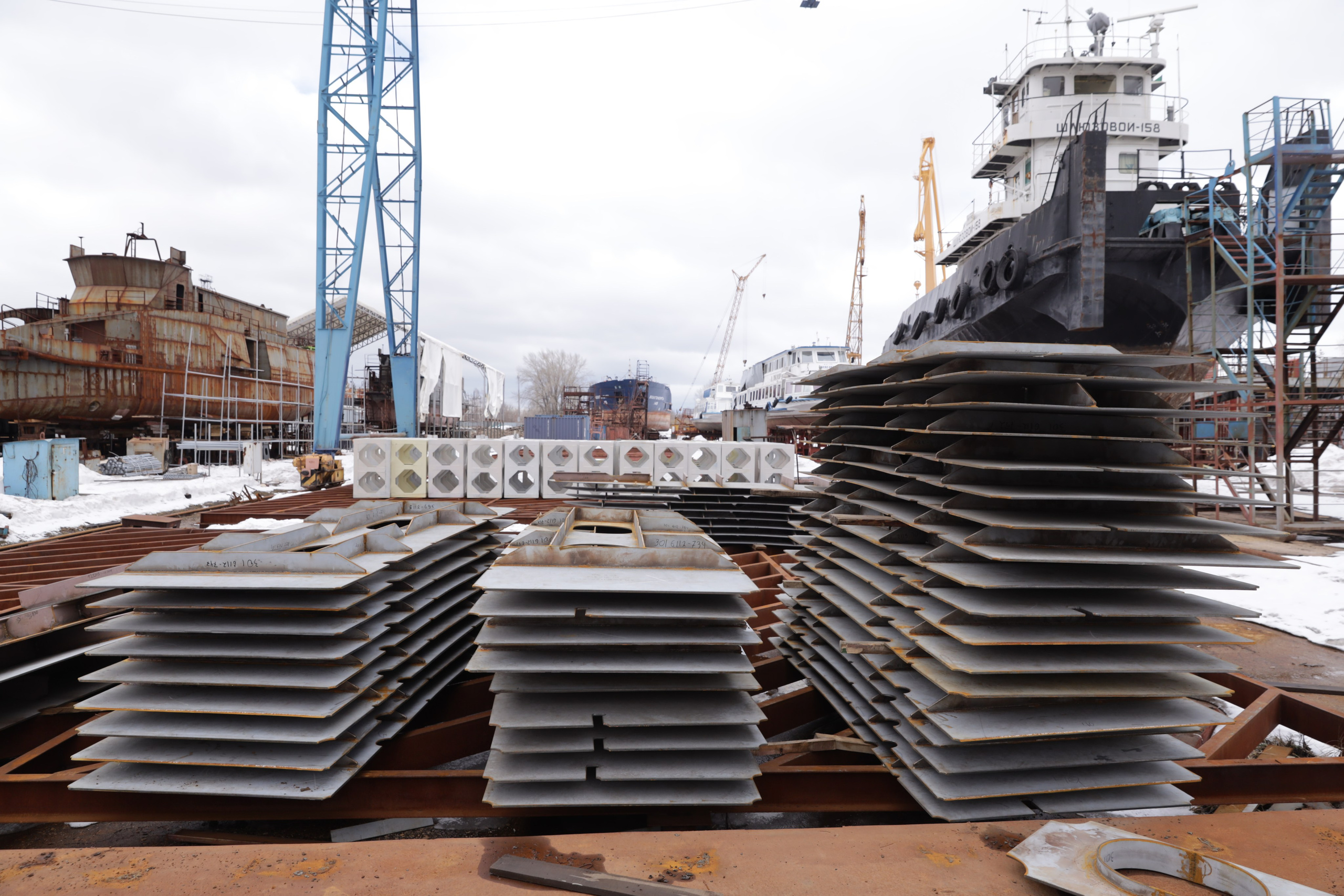 ЗАО нефтефлот Зимние фото + закаладка киля Судна. Фотограф в Самаре Максим Тырин