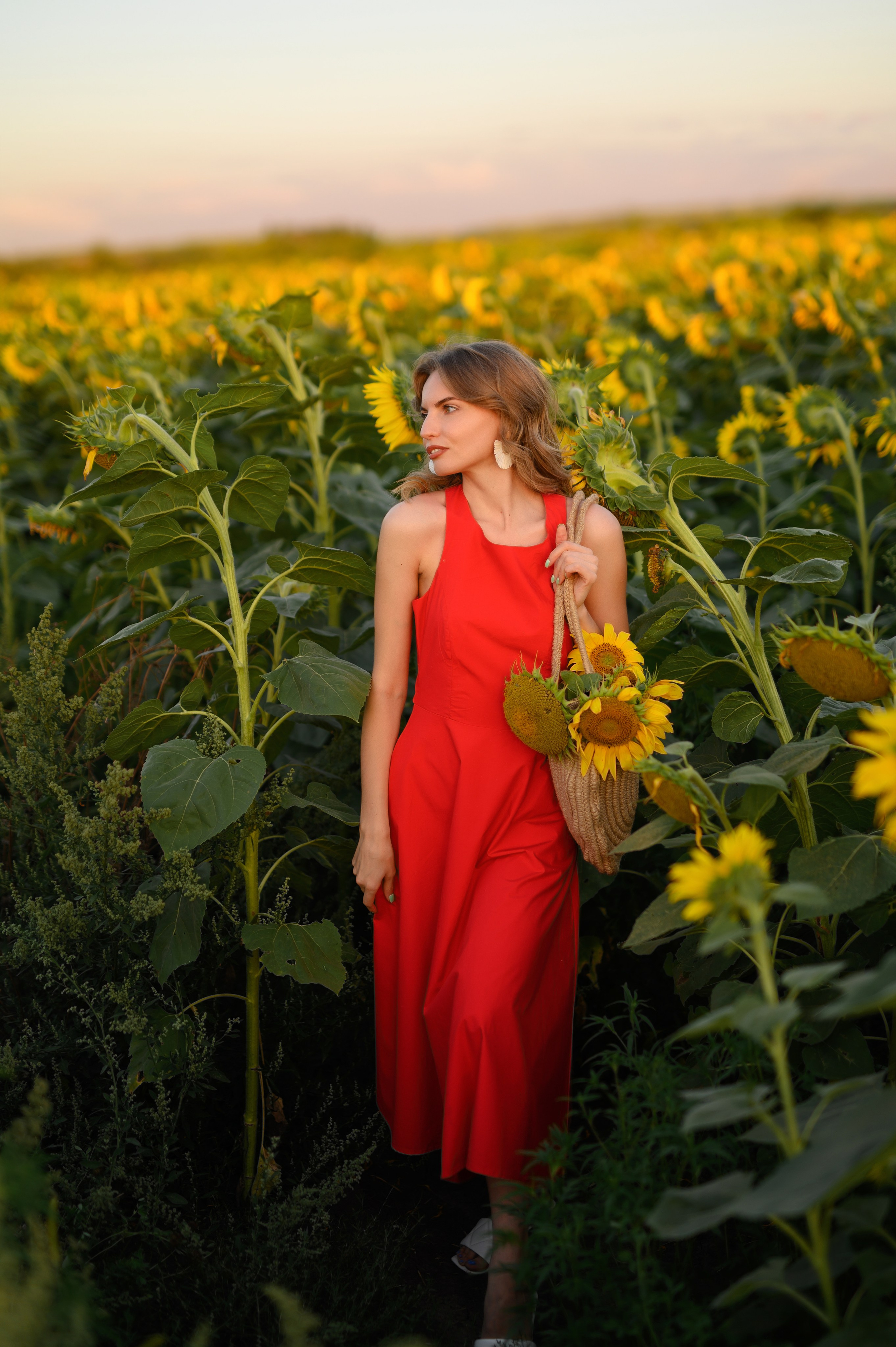 Анна | съемка в подсолнухах. Фотограф в Краснодаре Скубицкая Альбина