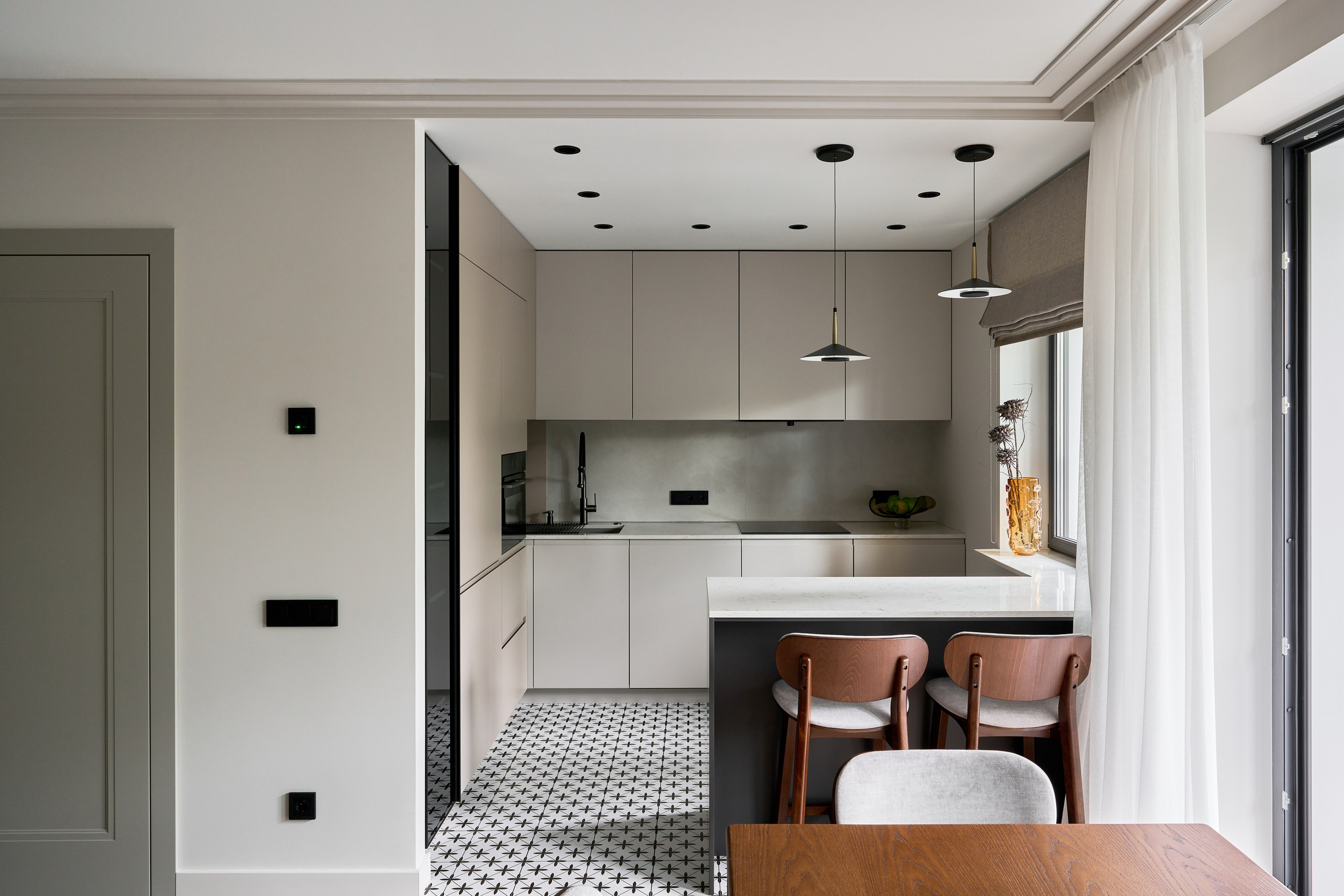 кухня гостиная из дизайн проекта прямой ракурс 