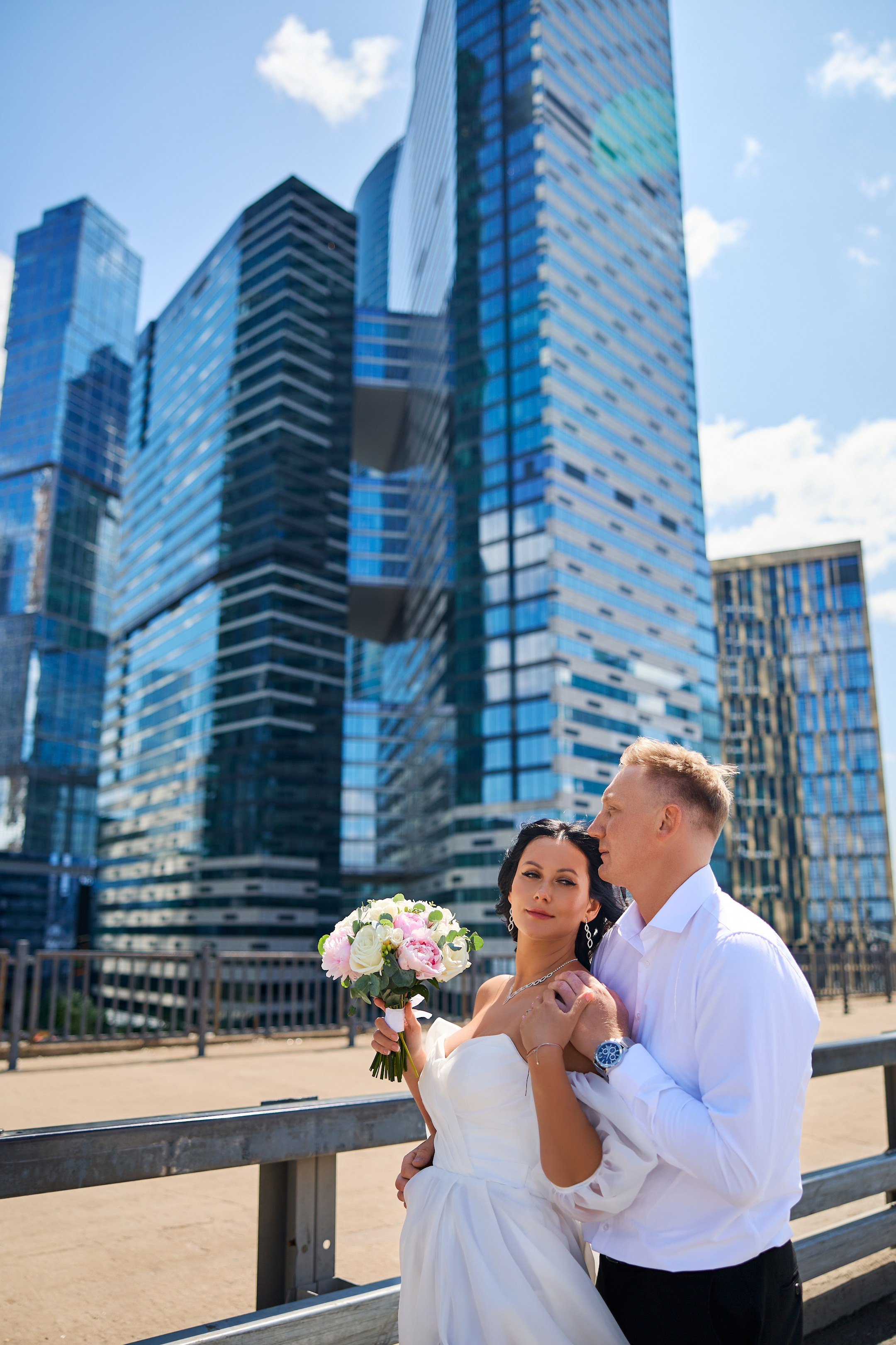 Свадебная фотосессия в Москва-Сити. Свадебный фотограф Сергей Колбинский
