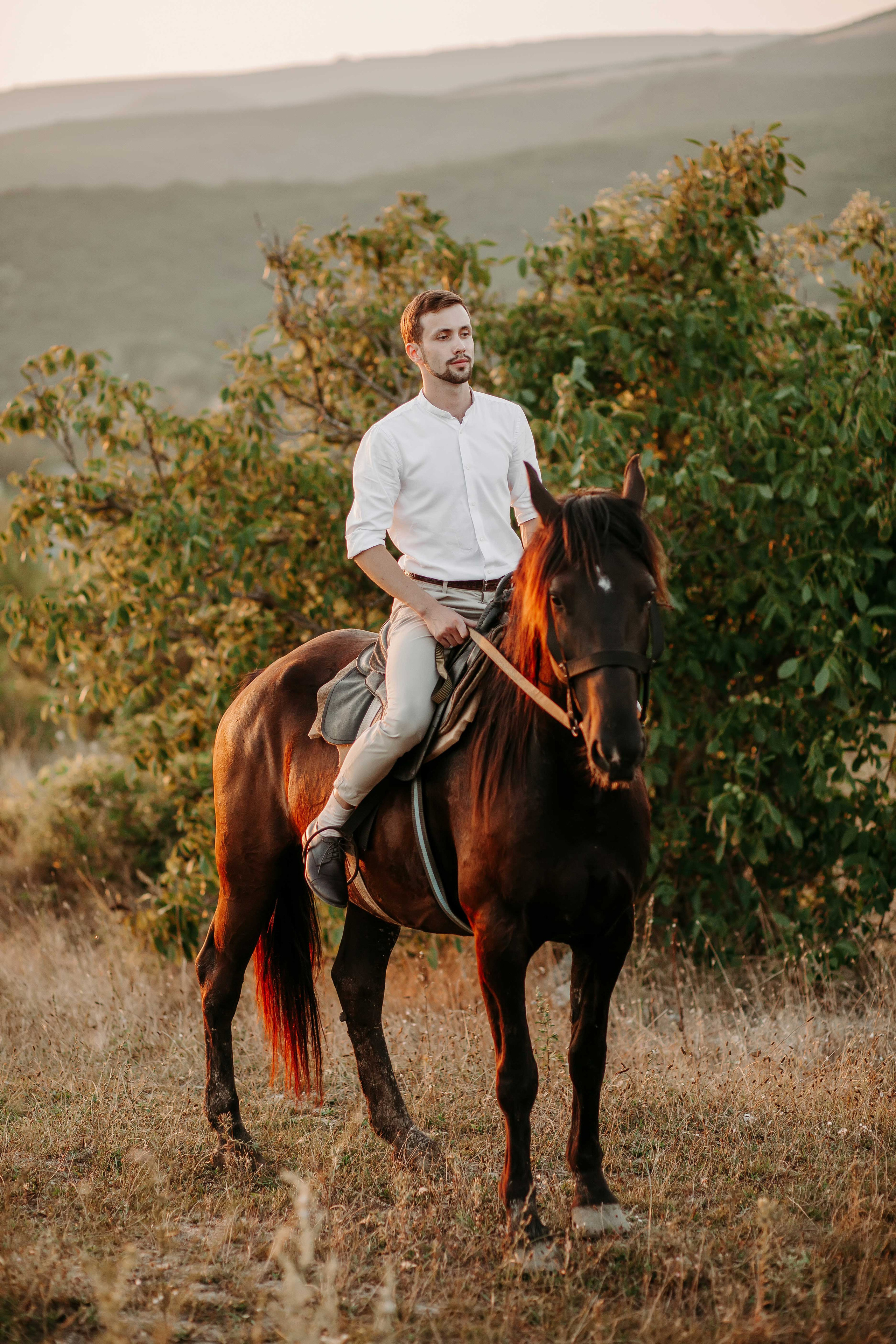 Жених верхом на лошади