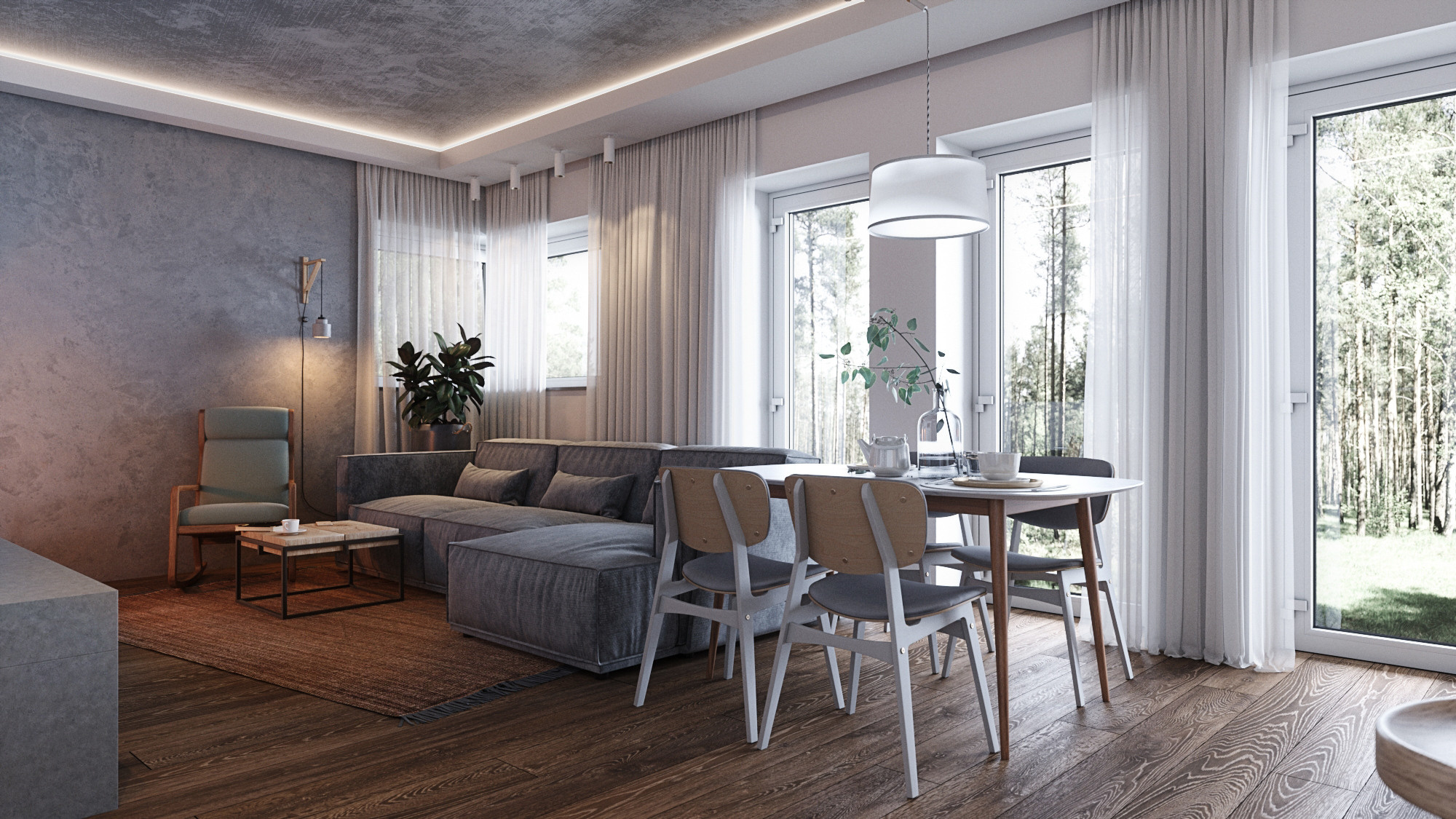 Дом в лесу. Дом 170 м². Мастерская интерьеров Светланы Куксовой. Дизайн и реализация