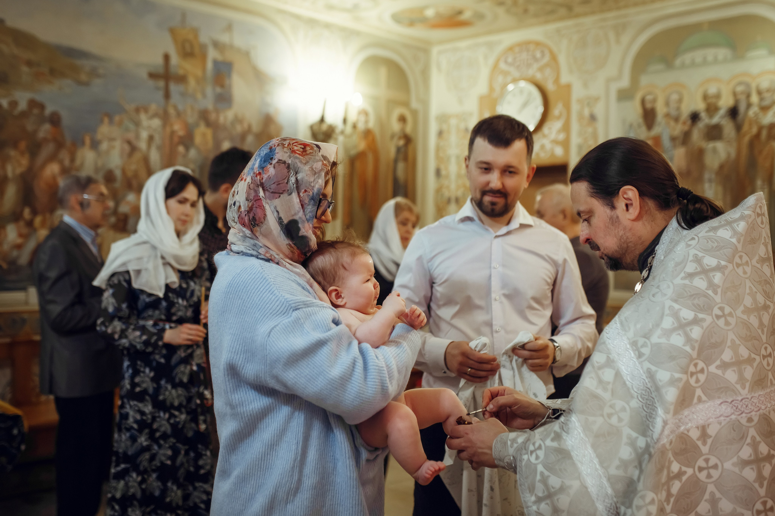 Крещение Валерии. Фотограф на Крещение, семейный фотограф в Москве