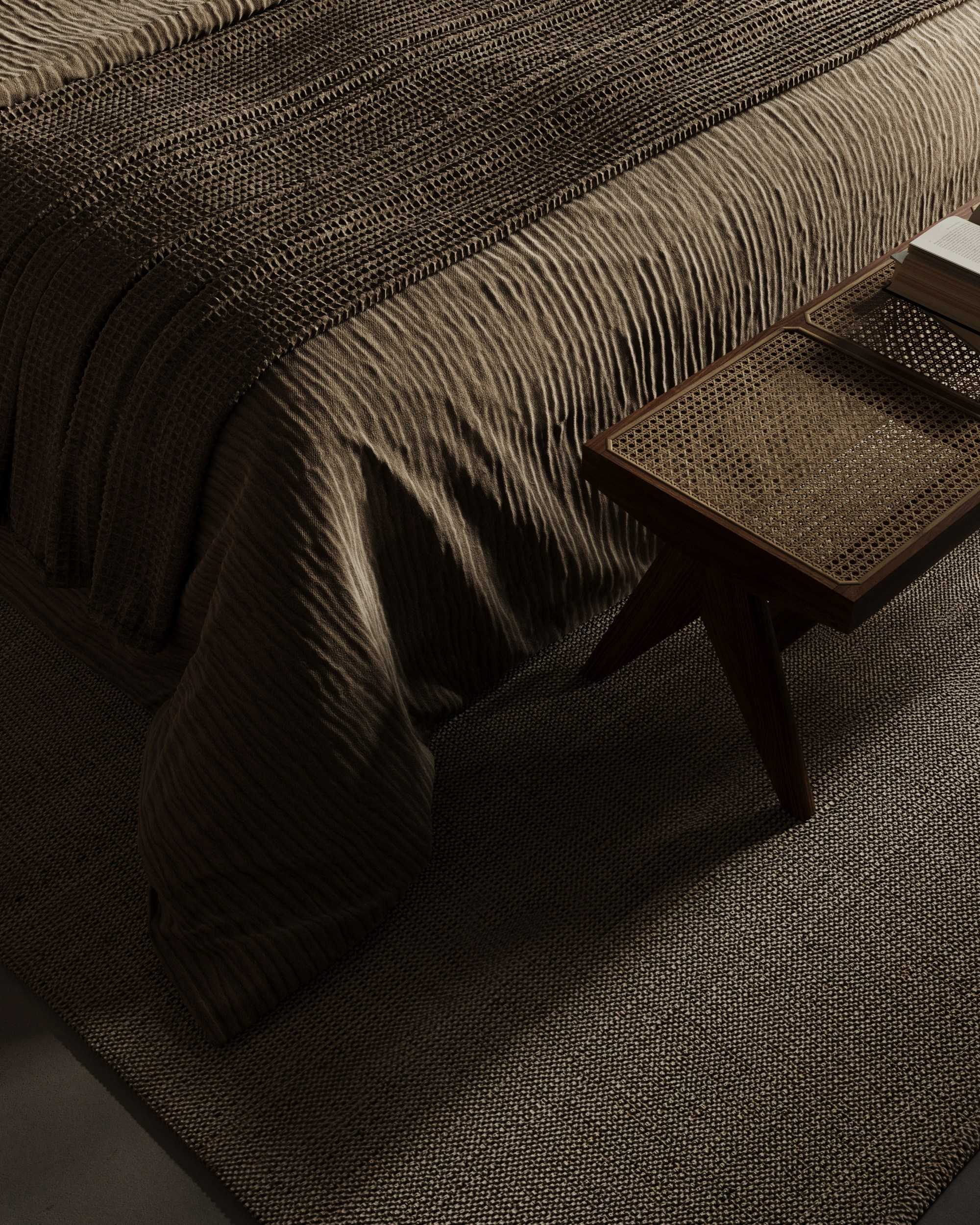 Спальня в стиле Wabi-Sabi. Создание 3д визуализаций. Анимированное видео. Сборка сцен