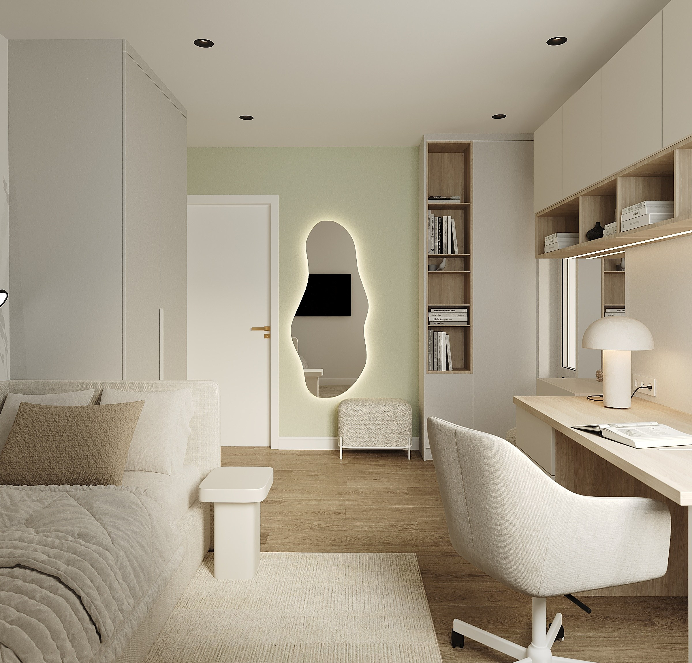 Современная квартира с элементами джапанди. Lina architector | Дизайн интерьера