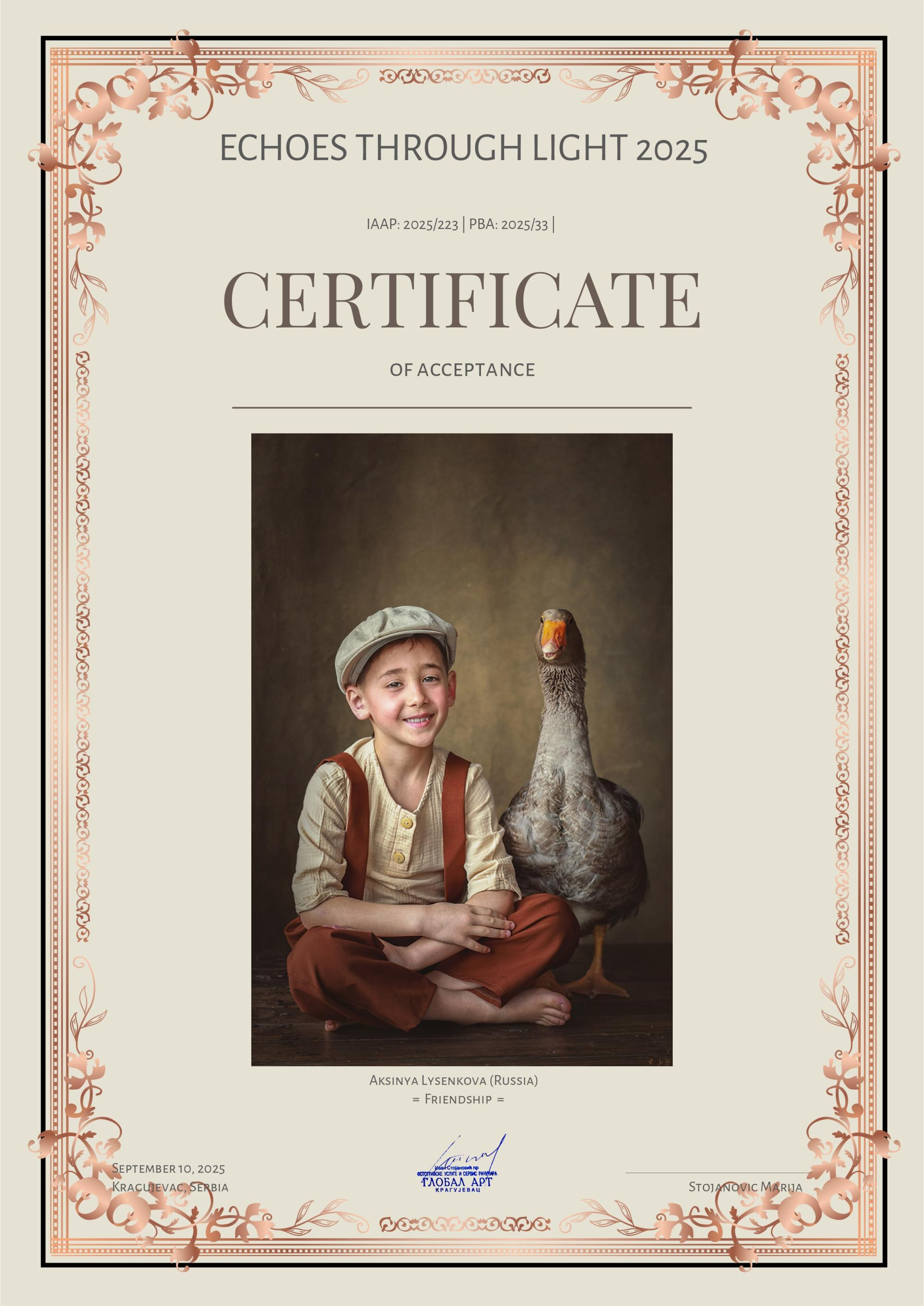 Дипломы. Детский, семейный фотограф в Ижевске и Москве Аксинья Лысенкова ADEN