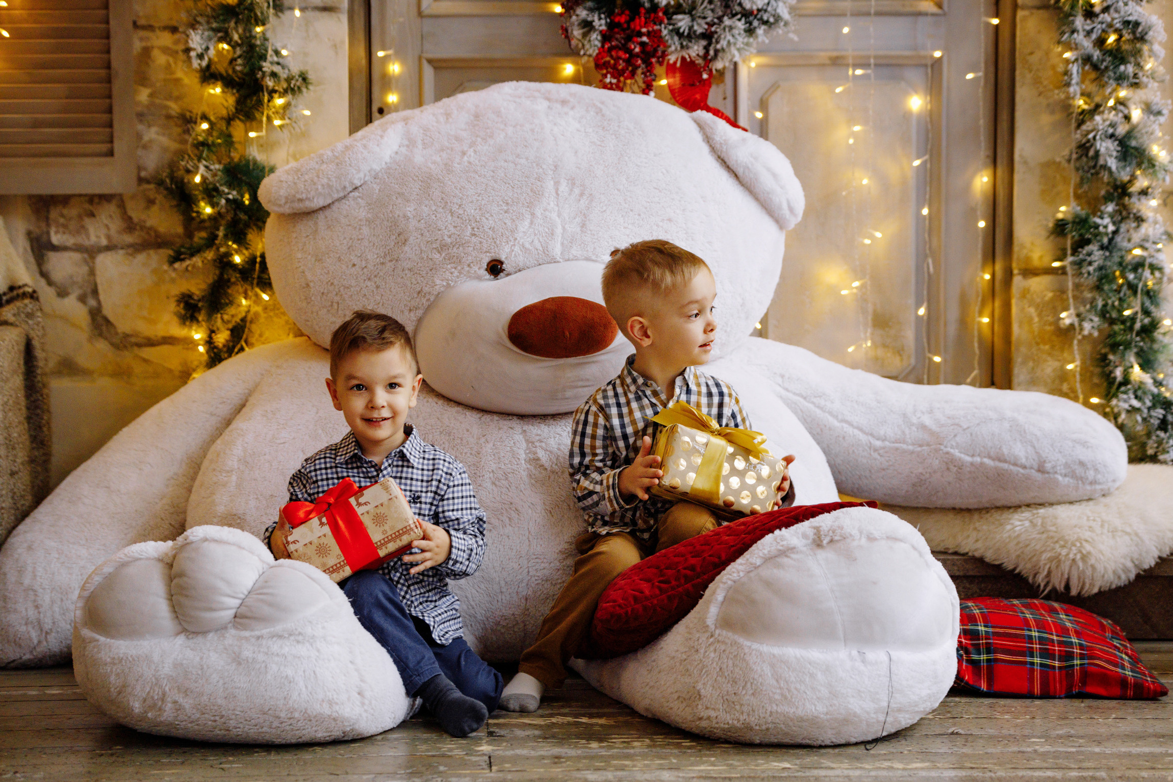 Новогодняя семейная съемка. Вася, Оля. Яро-Мир и Лёня