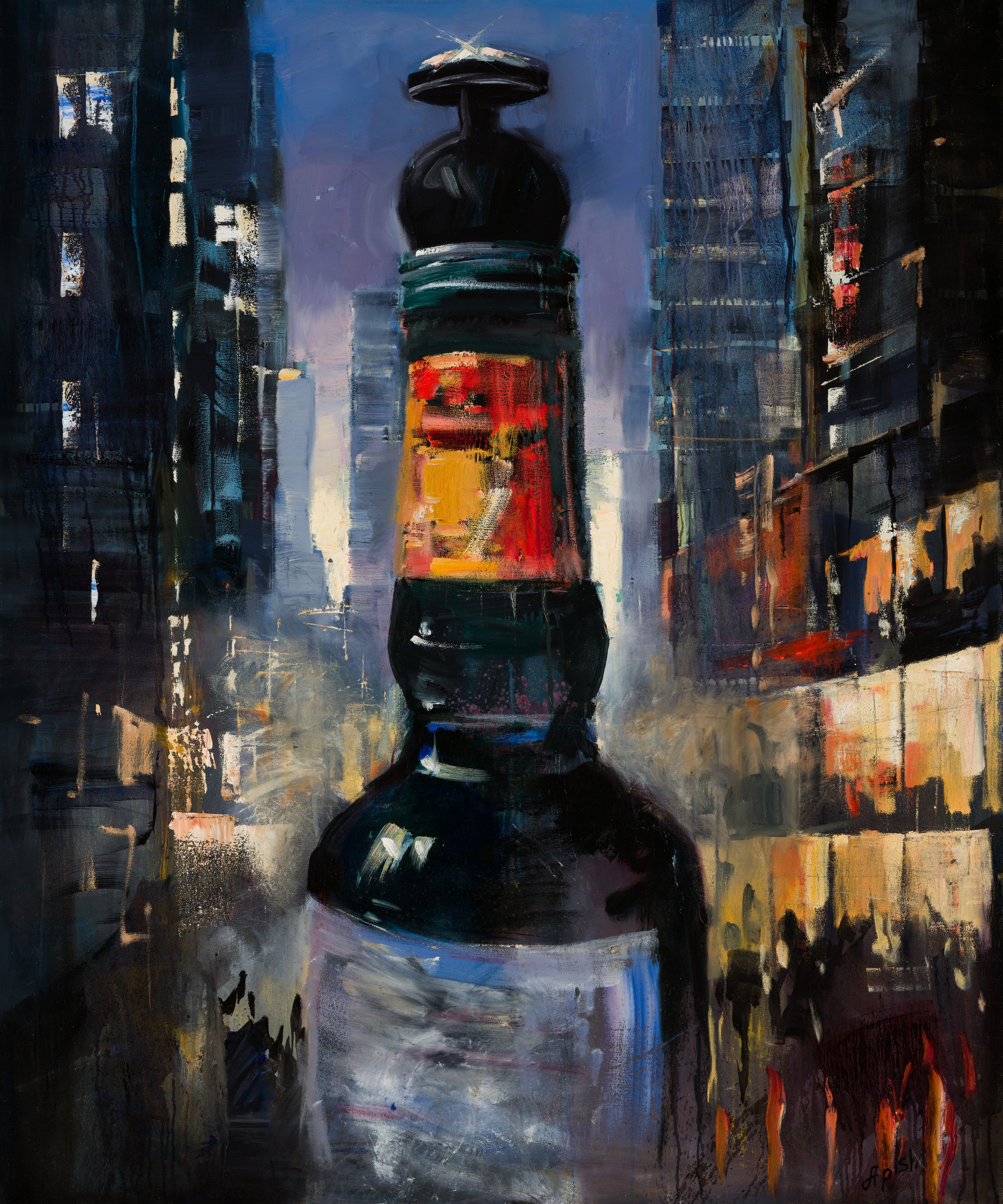 «Город грехов» - художник Алексей Апиш (холст, масло, 120x100 см, 2020-2021)