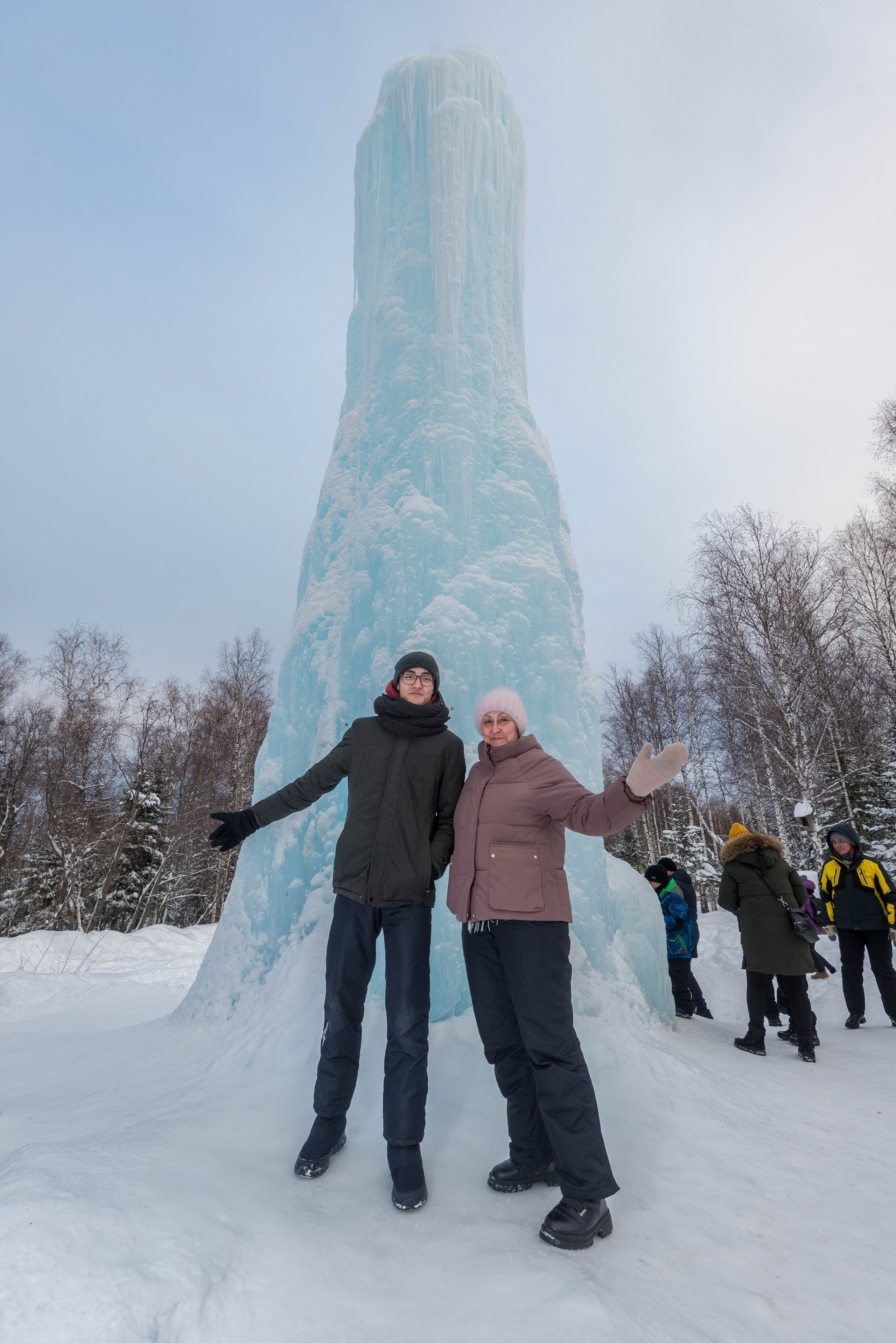 Таганай Семибратка, Парк Бажова, ледяной фонтан 06.01.2024. Свадебный фотограф на Урале Виктор Соколов