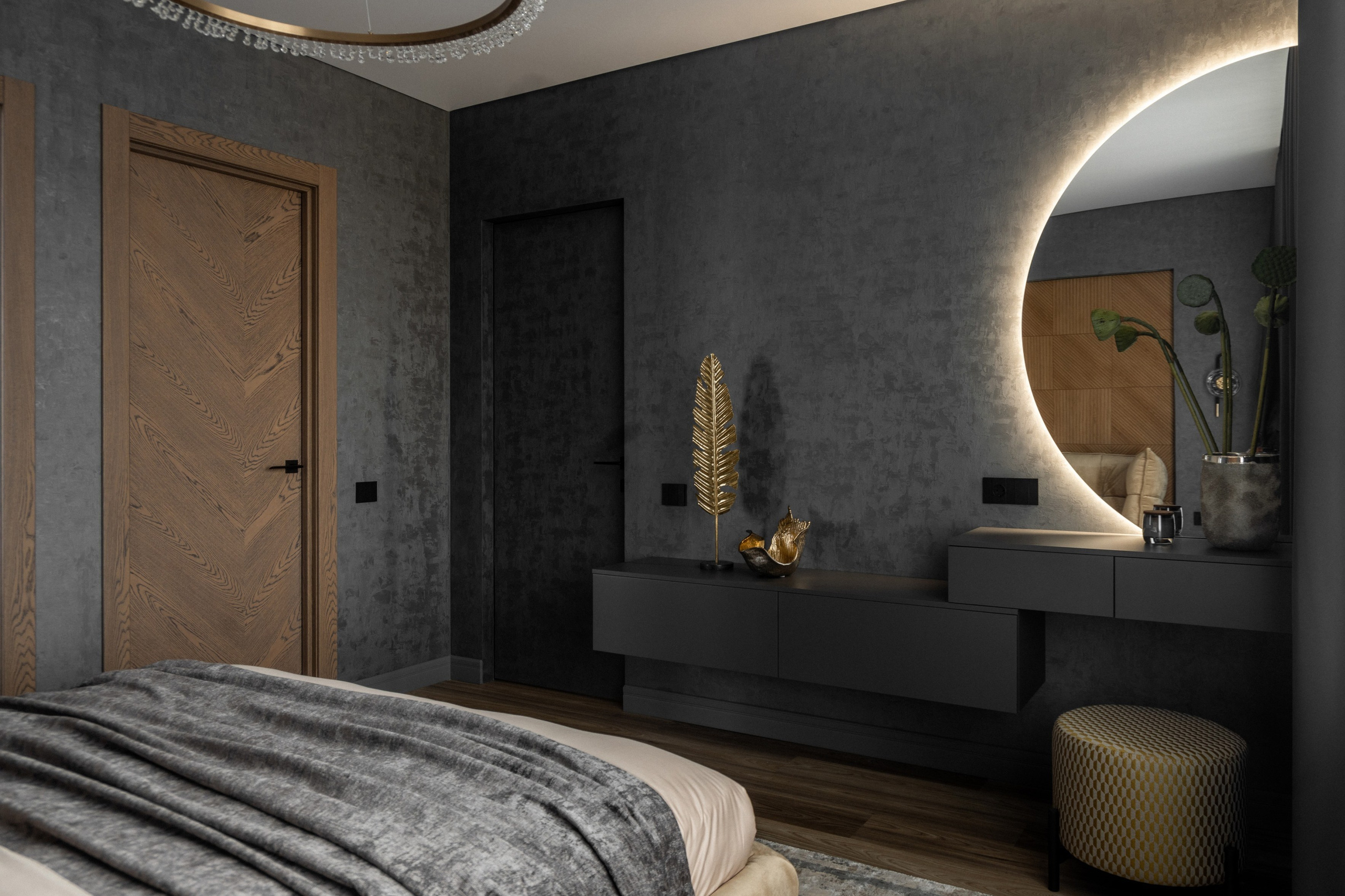 Интерьер мастер спальни 27 кв. м. | квартира Scandis Ozero. Дизайн интерьера квартир в Красноярске под ключ | Анна Поминова