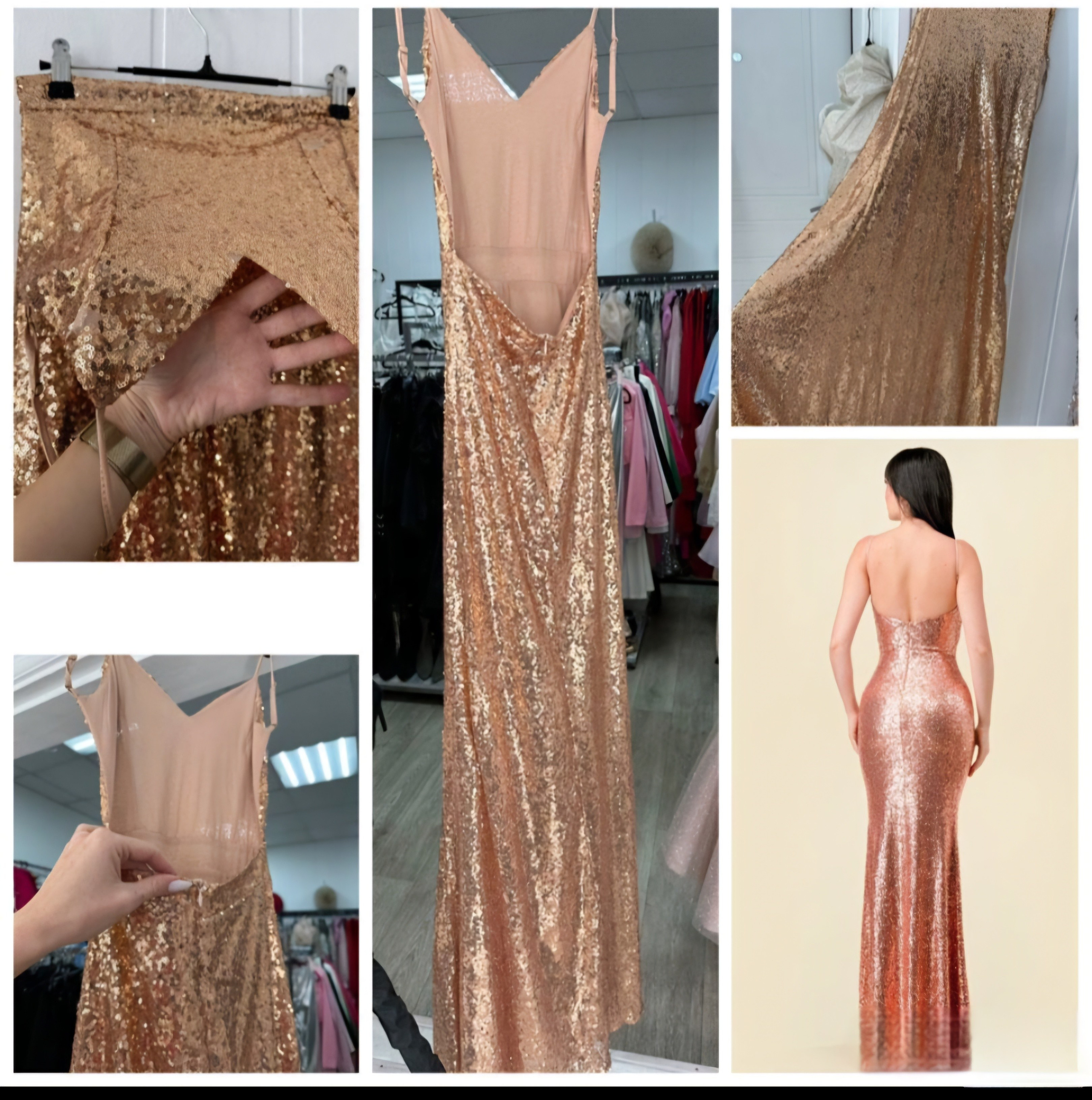 Платье золотистое силуэтное напрокат на фотосессию в Иркутске 