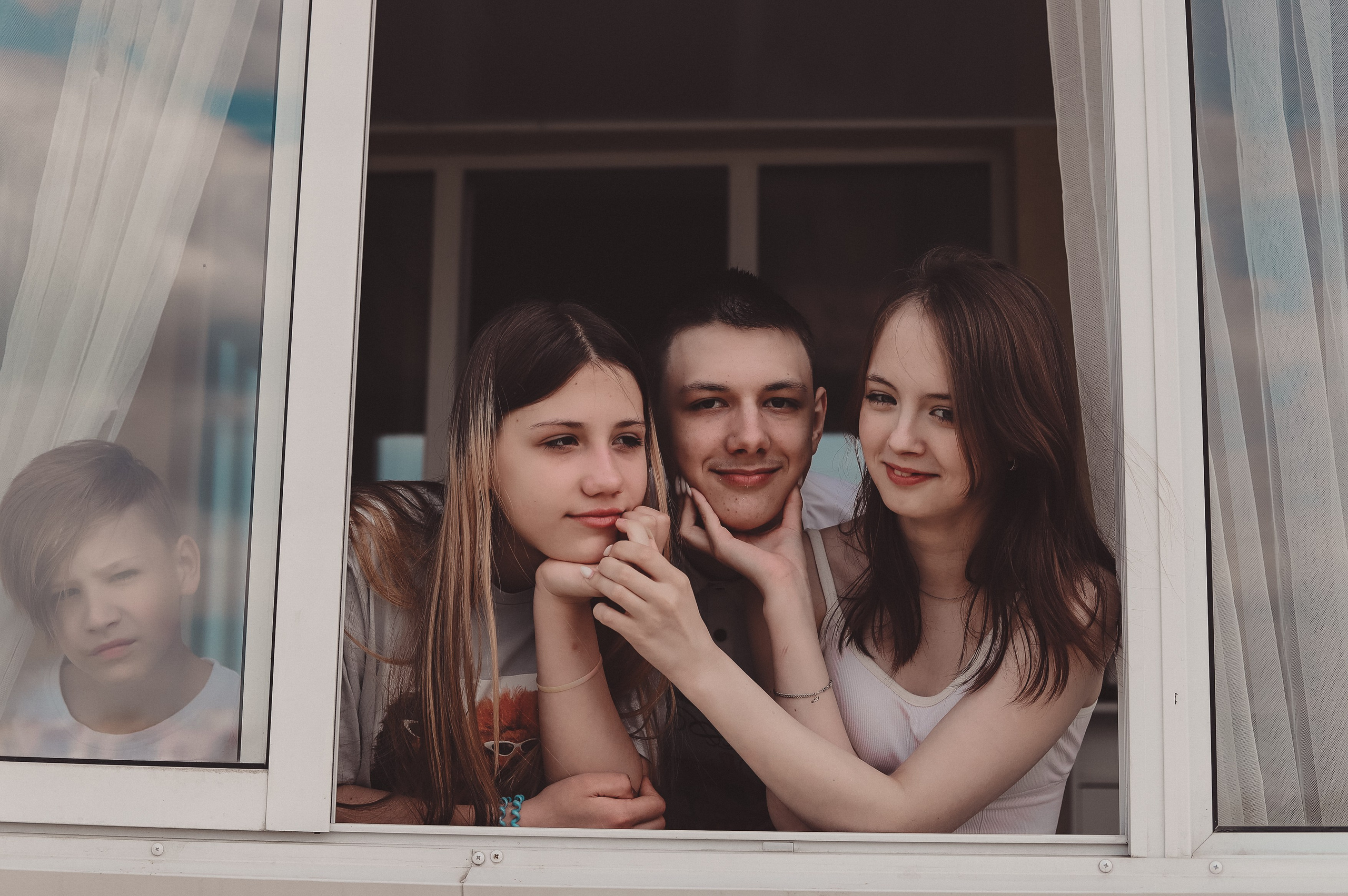 Домашняя фотосессия - Большая красивая семья летом. Семейный и женский фотограф Кемерово Мария Степ