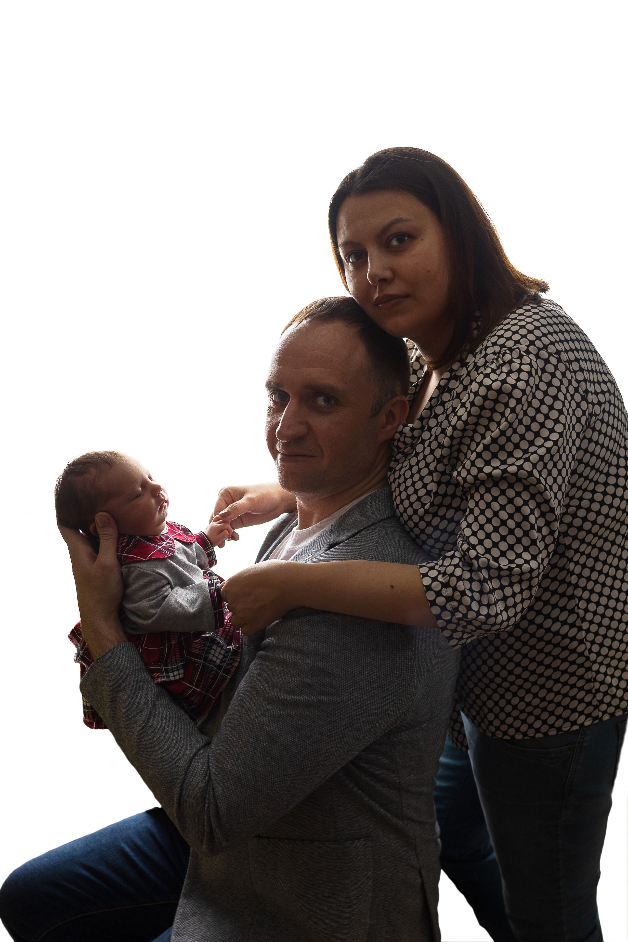 Семейная фотография в контровом освещении