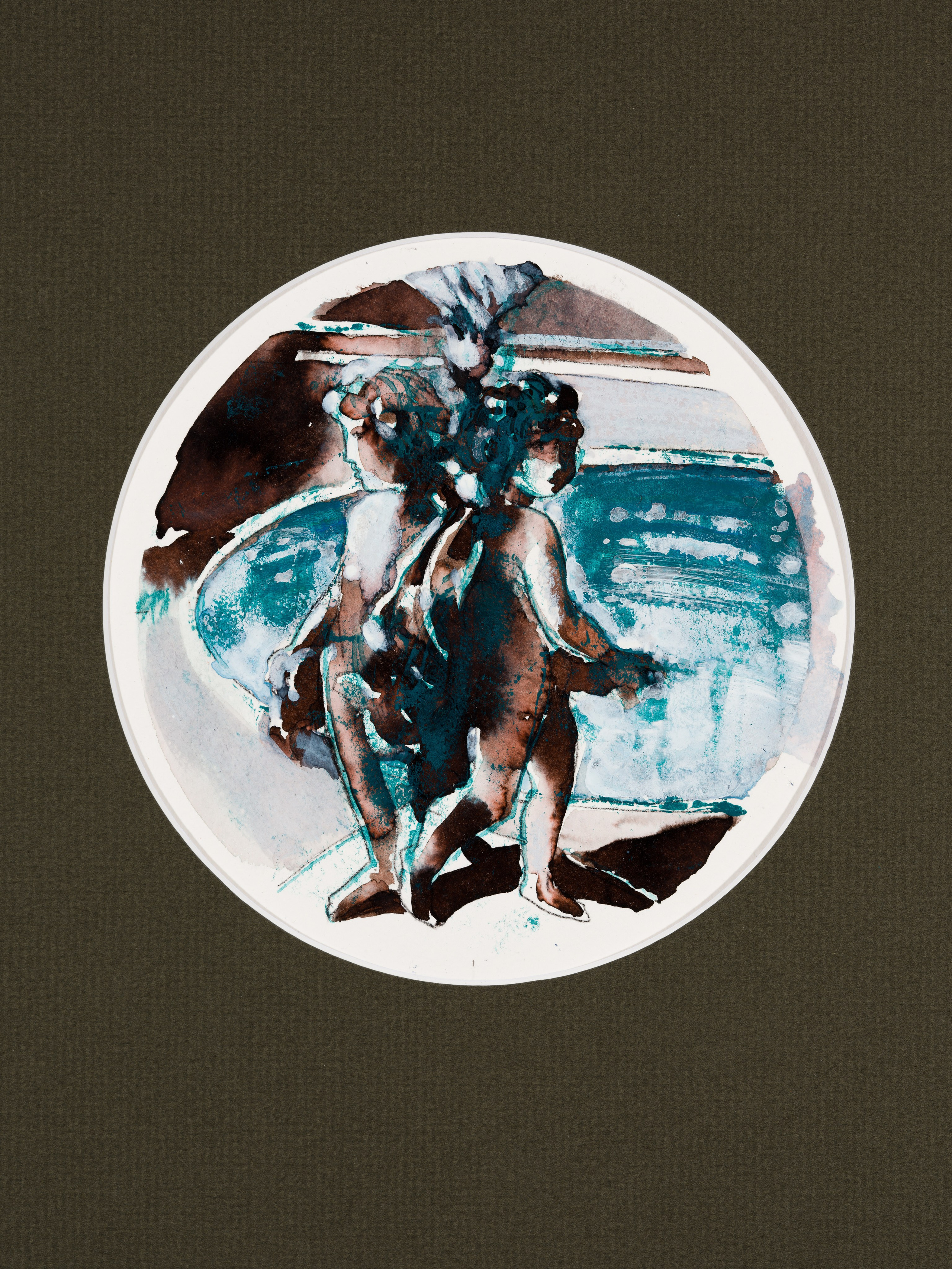 «Версаль III» - художник Лариса Блохина (бумага, смешанная техника, диаметр 17,5 см, 2026)