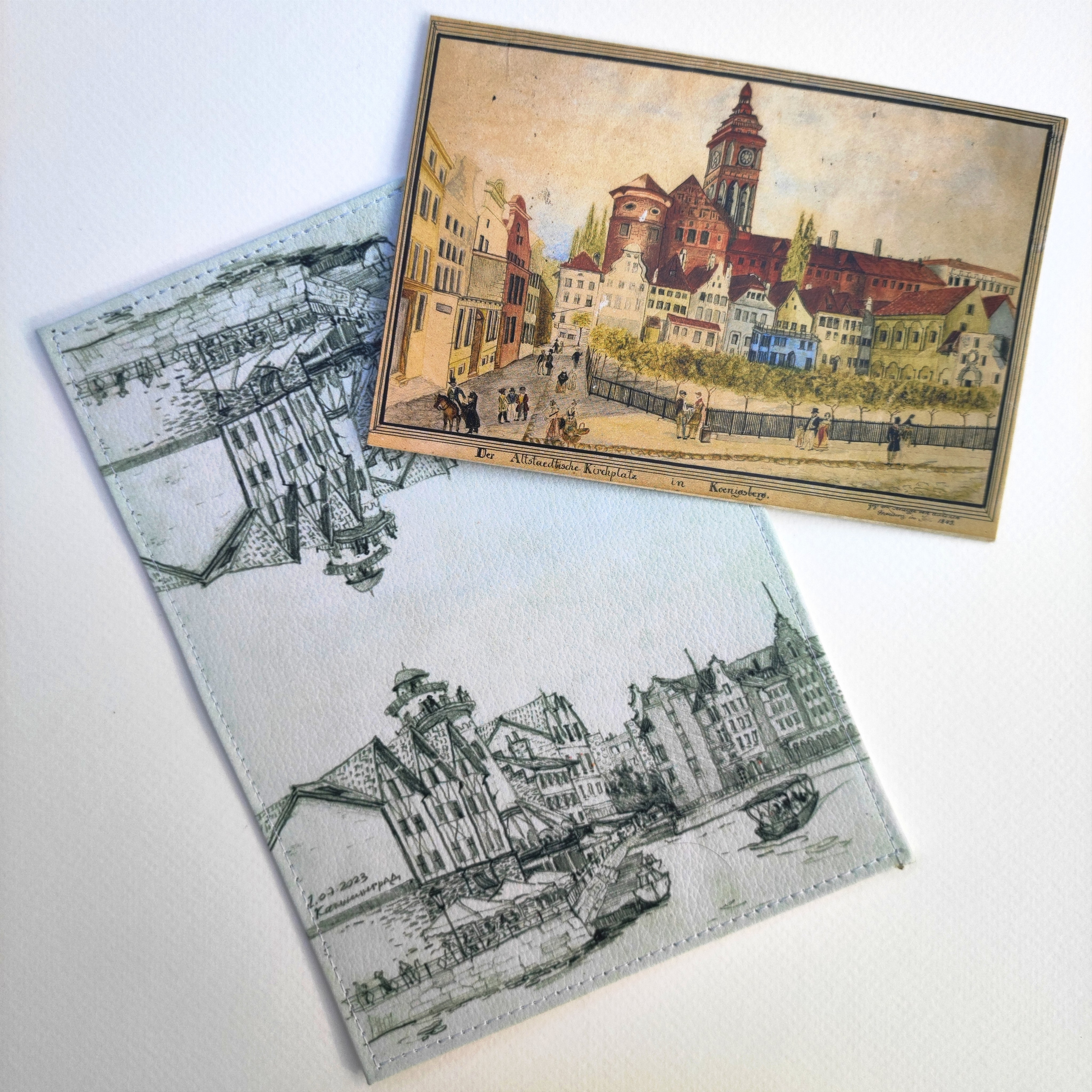 Обложка на паспорт "Калининград", натуральная кожа