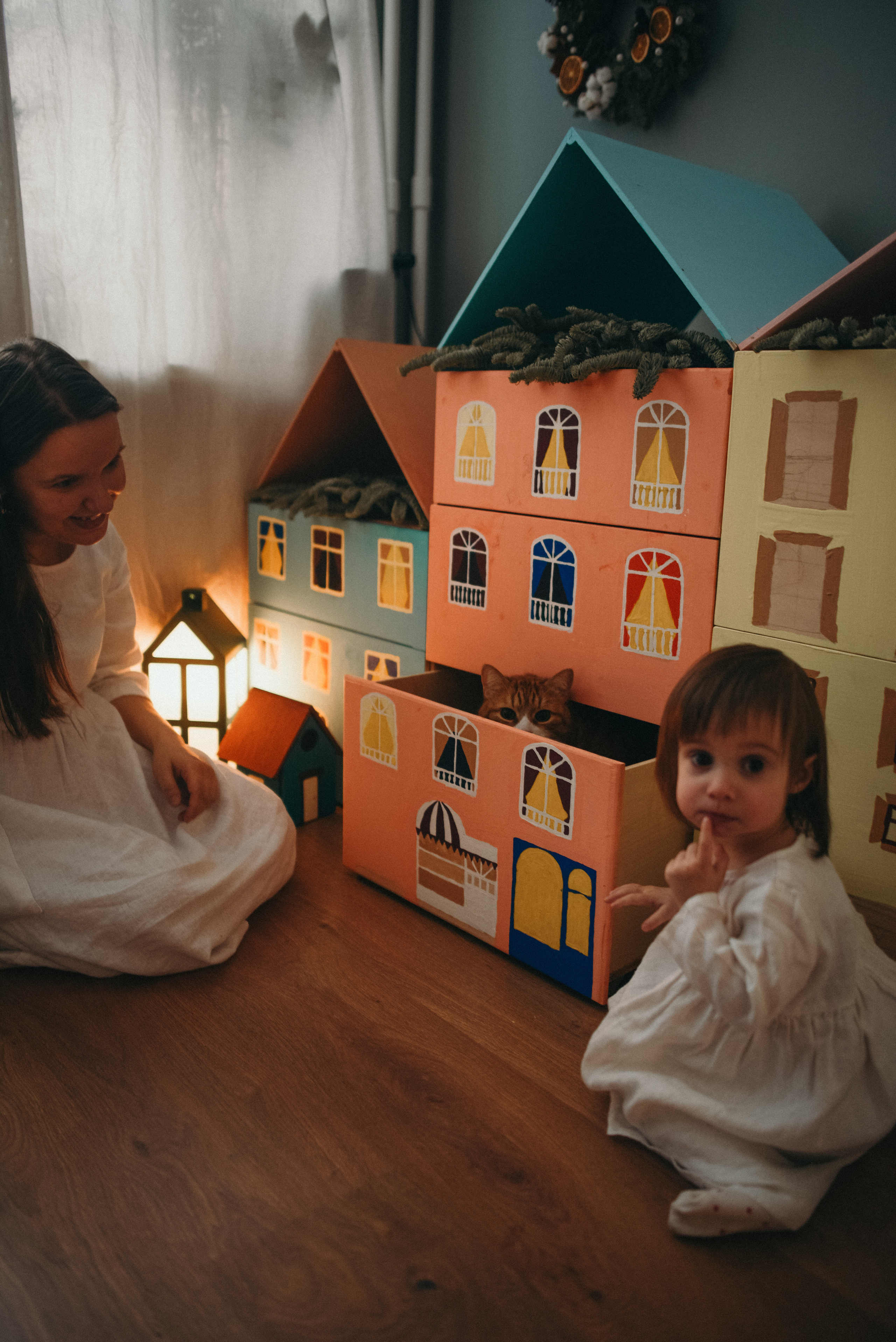 Новогодняя фотосессия дома. Анастасия, Илья и Машенька. Семейный и свадебный фотограф в Санкт-Петербурге Яна