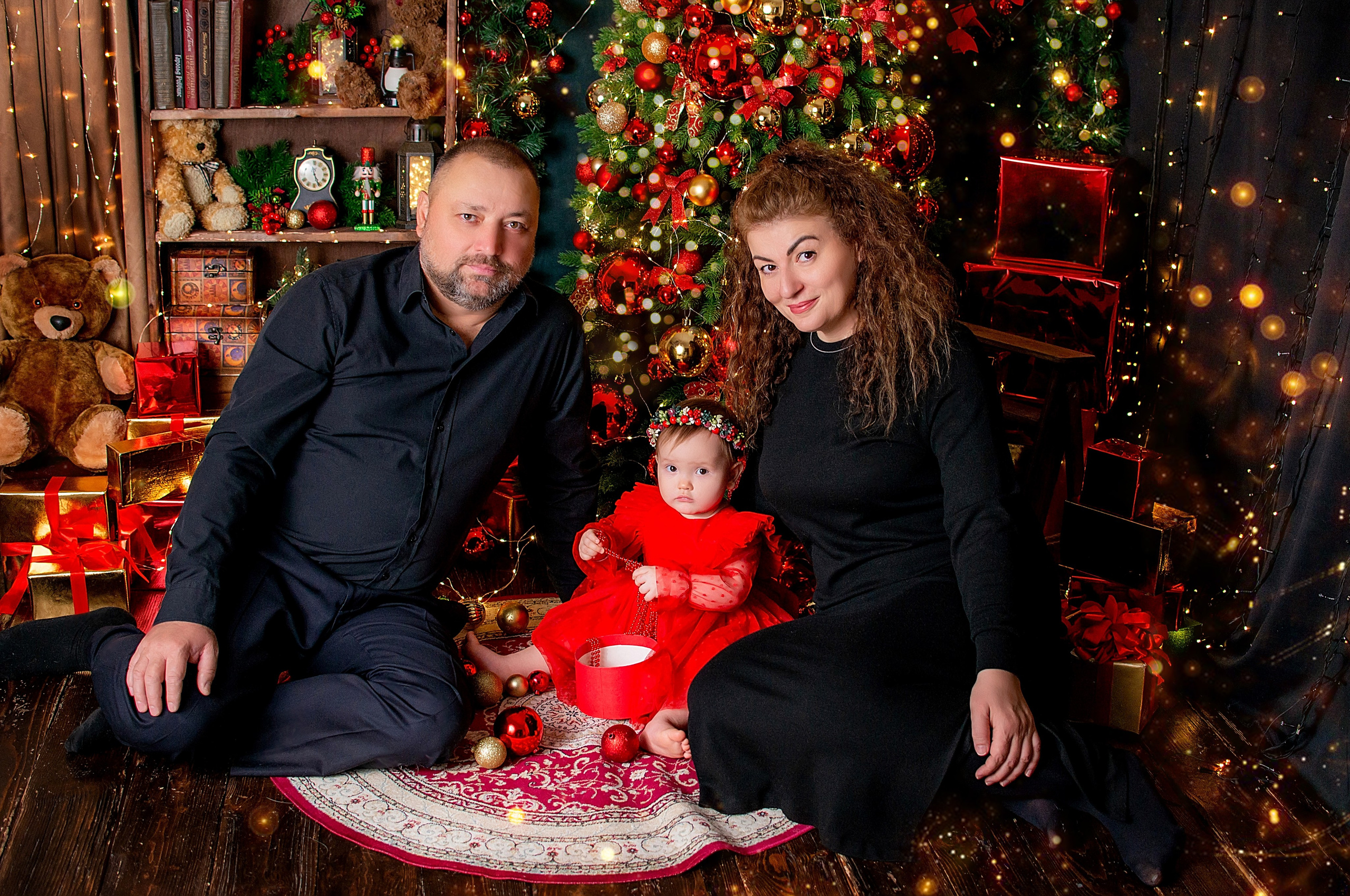 Новогодняя семейная фотосессия в Краснодаре 2023-2024. Фотограф новорожденных Краснодар Малышенко Надежда