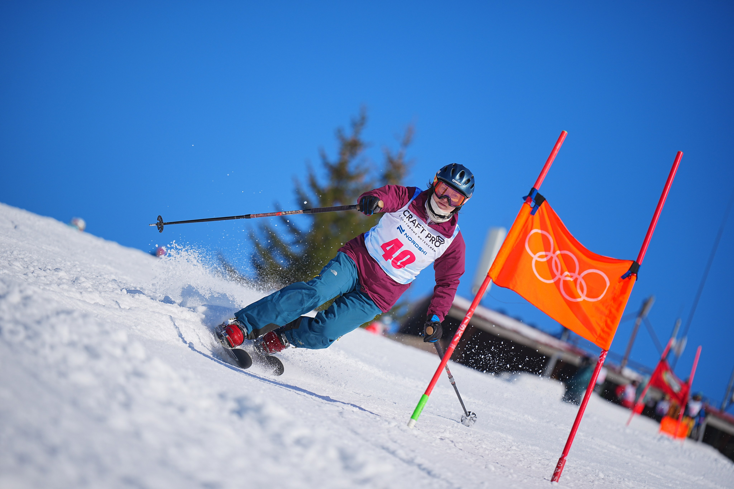 Шуколово. Открытое Первенство МФТИ по горным лыжам. GS, Telemark, 2024. Фотограф Студитский Евгений