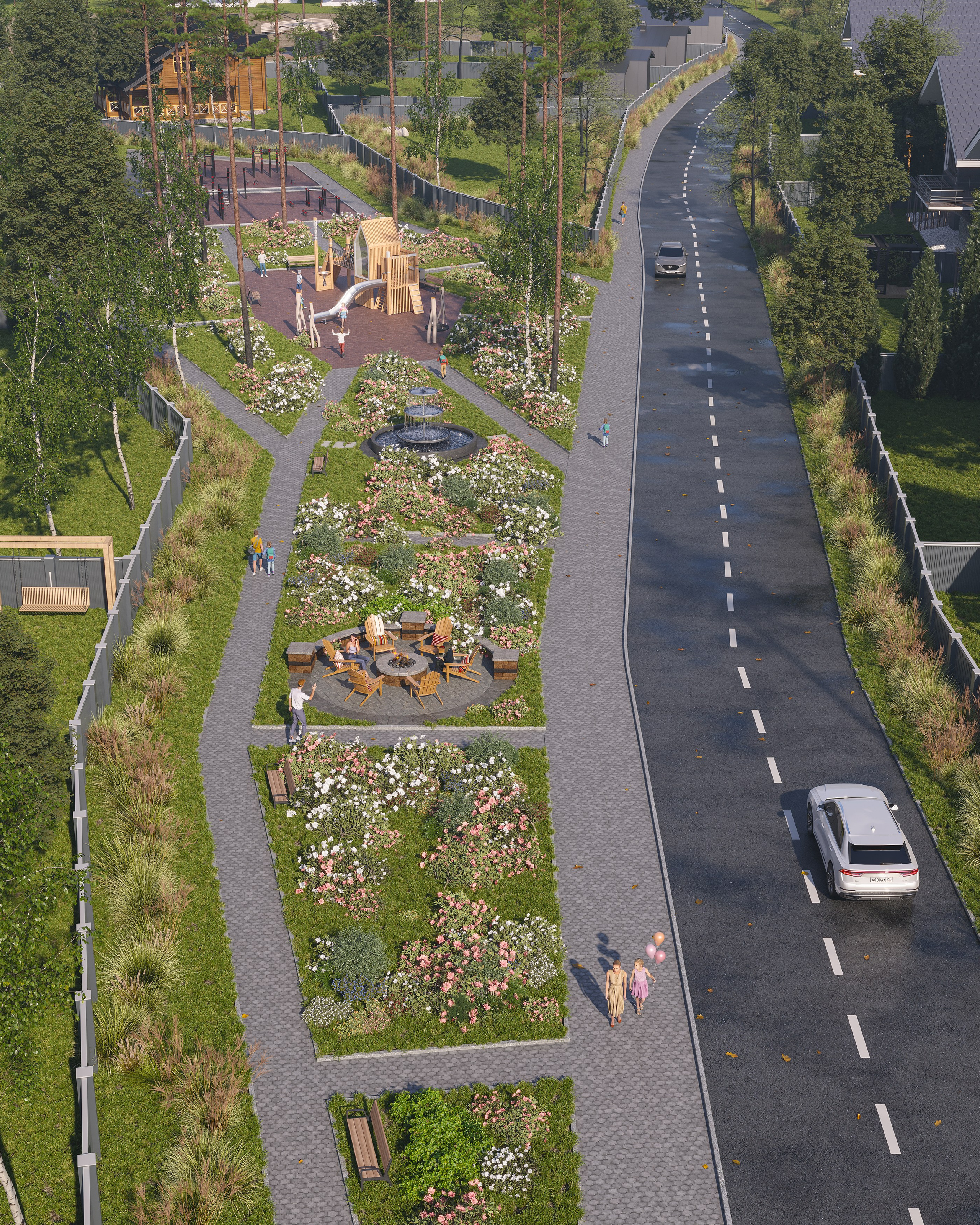 River Park, Лапино. 3D визуализация интерьера и архитектурной среды