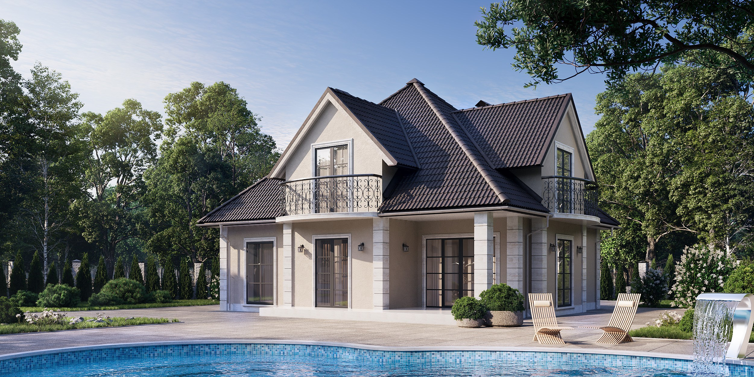 Архитектурная визуализация проекта жилого дома 226,93 кв. м. 3D визуализация/ Юлия Будник