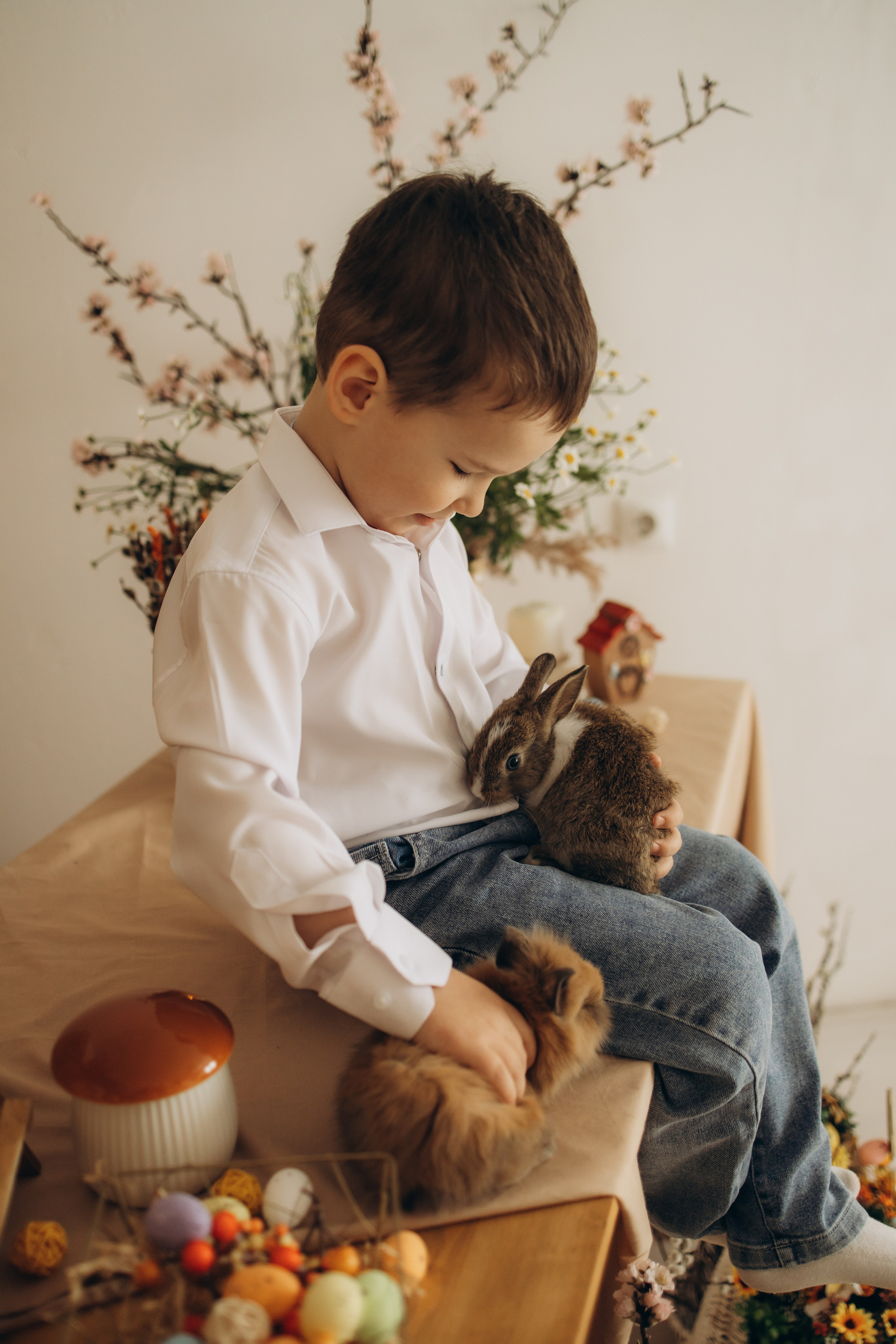 Весенняя фотосессия с кроликами. Семейный и Детский фотограф в Краснодаре Дарья Насаченко
