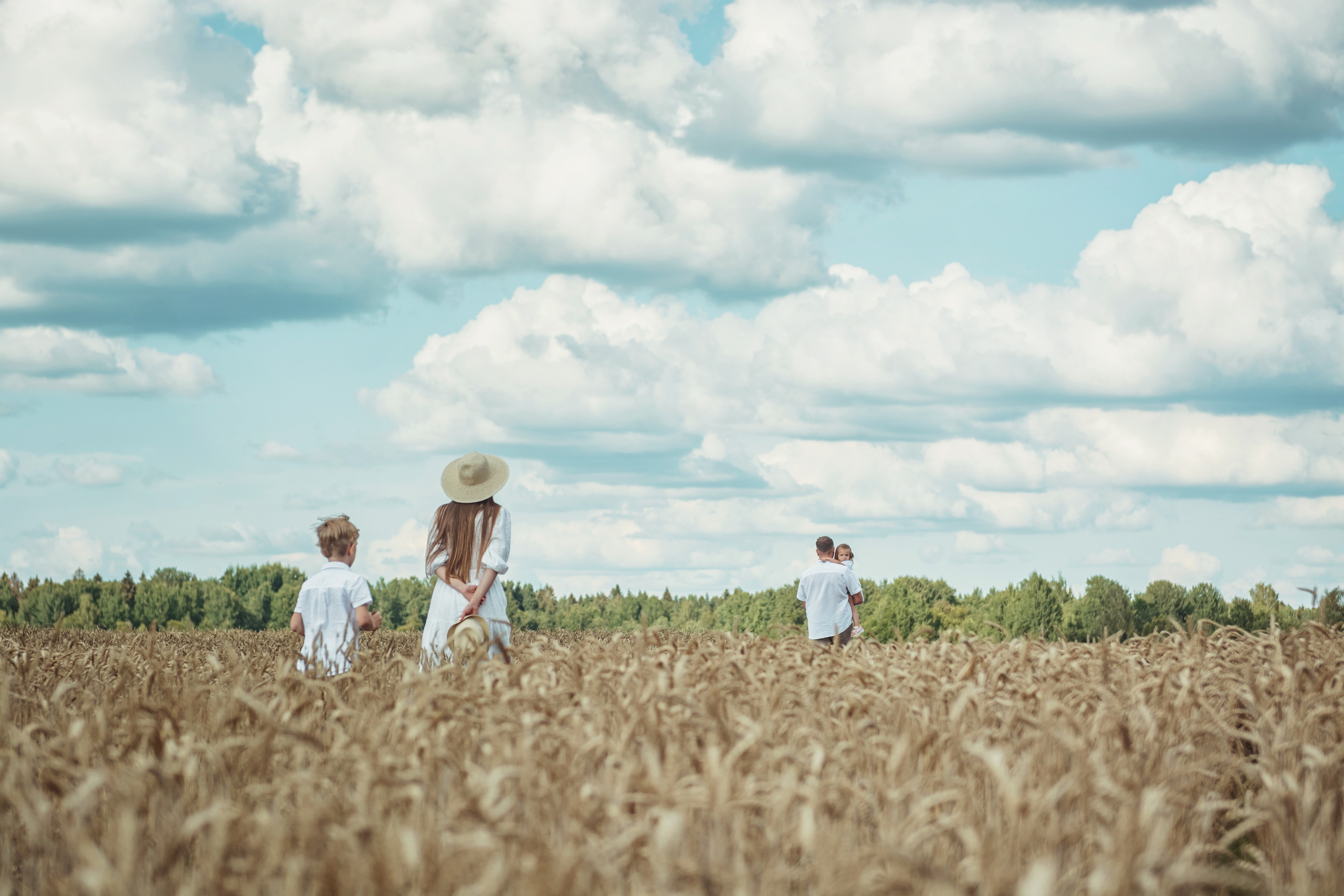 Анна и Александр. Семейная фотосессия в поле. Портретный фотограф в Санкт-Петербурге Дмитриева Наталия