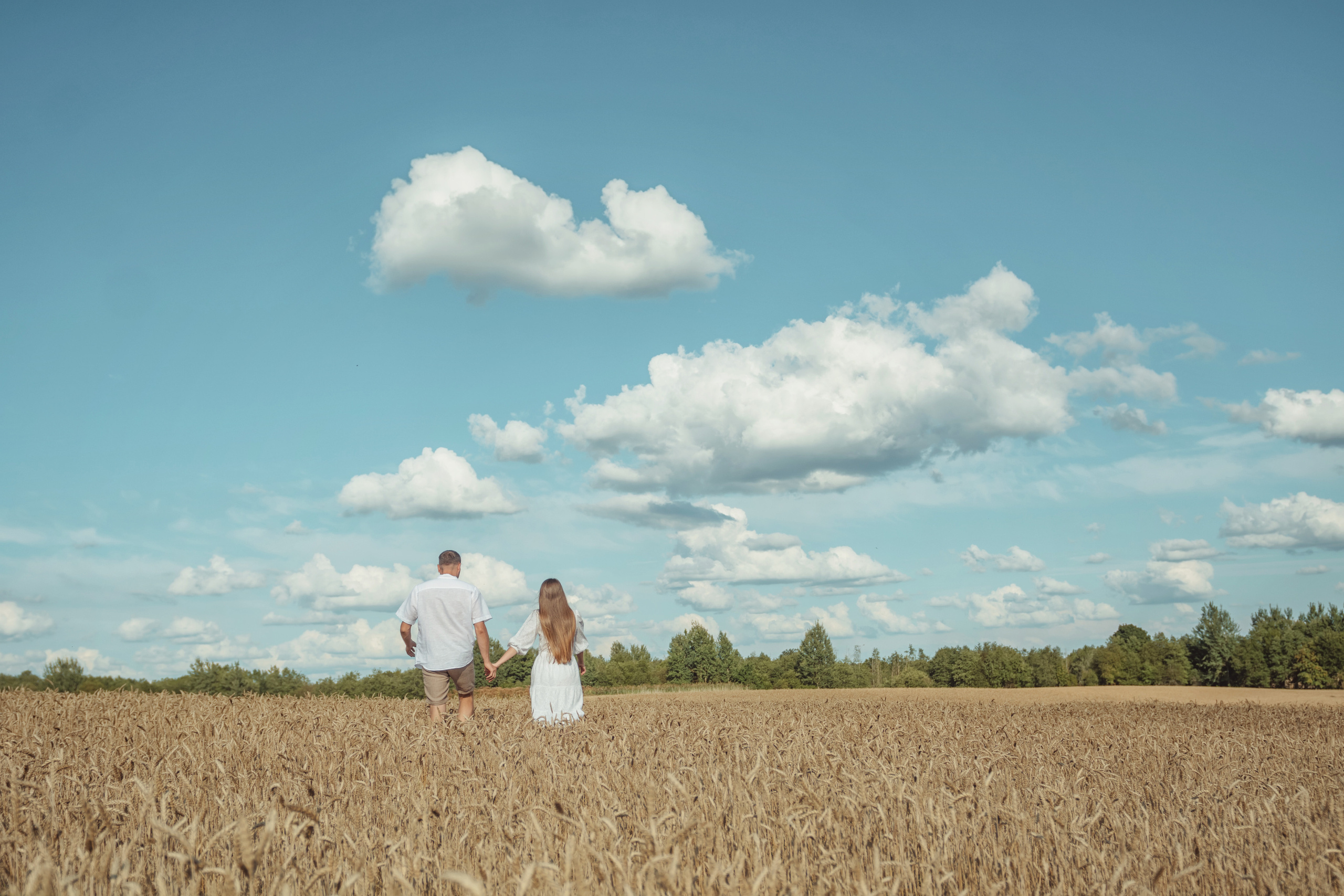 Анна и Александр. Семейная фотосессия в поле. Портретный фотограф в Санкт-Петербурге Дмитриева Наталия
