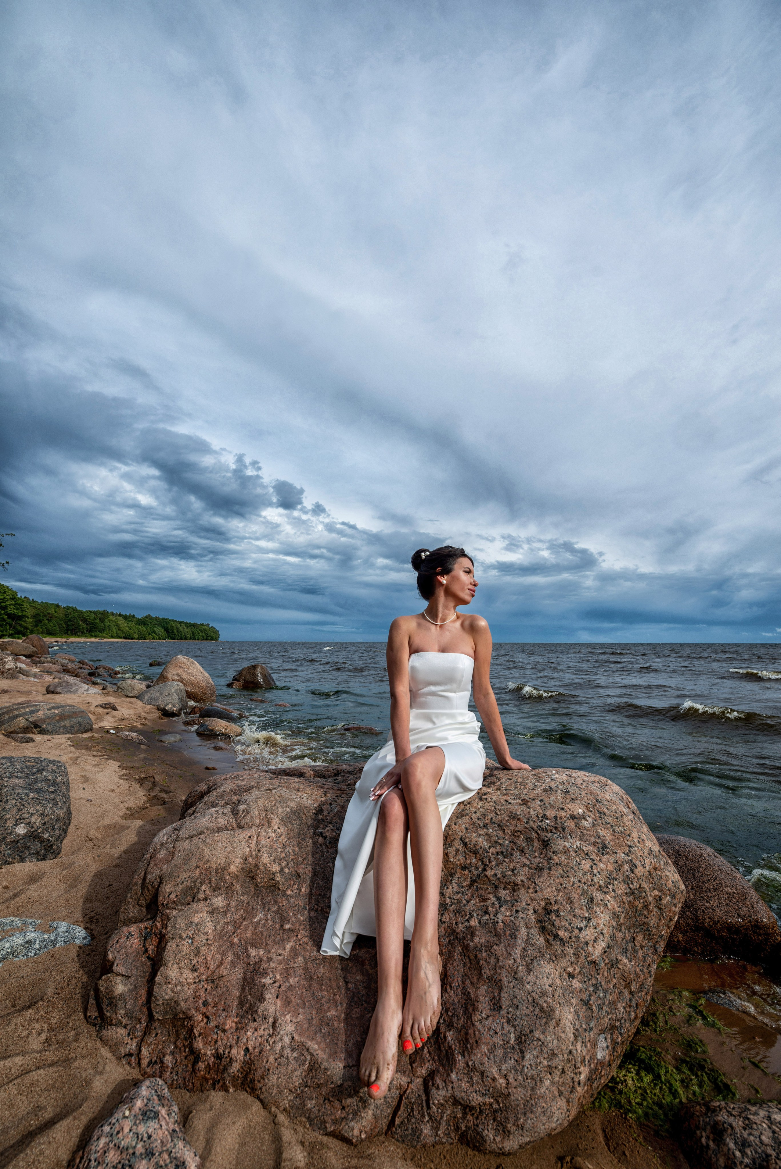 Евгений и Александра (фотосессия под дождём на Исаакиевской площади, свадебная прогулка на Финском заливе). Портретный, семейный и свадебный фотограф в Санкт-Петербурге и в Пушкине Ширяев Денис