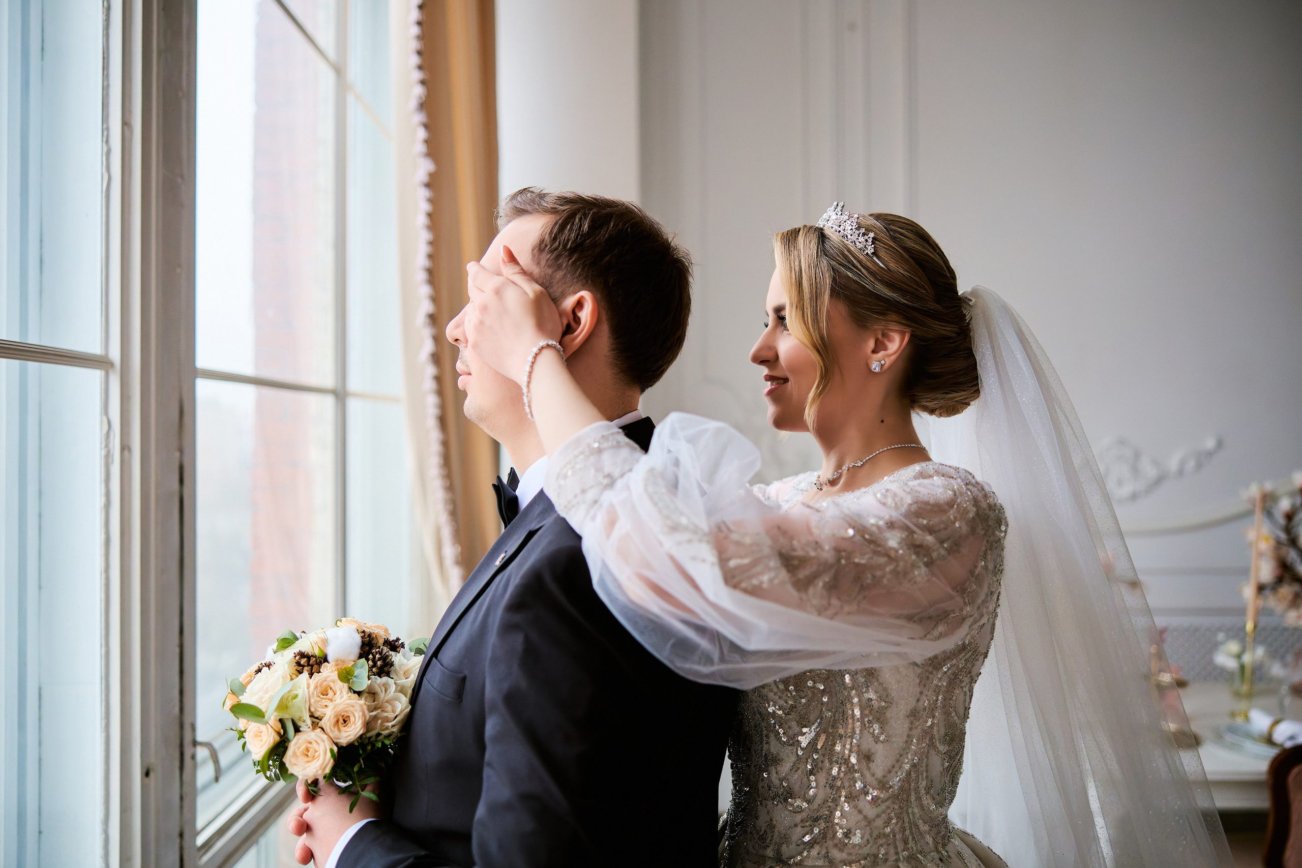 Свадебная фотосессия в студии. Свадебный фотограф Сергей Колбинский