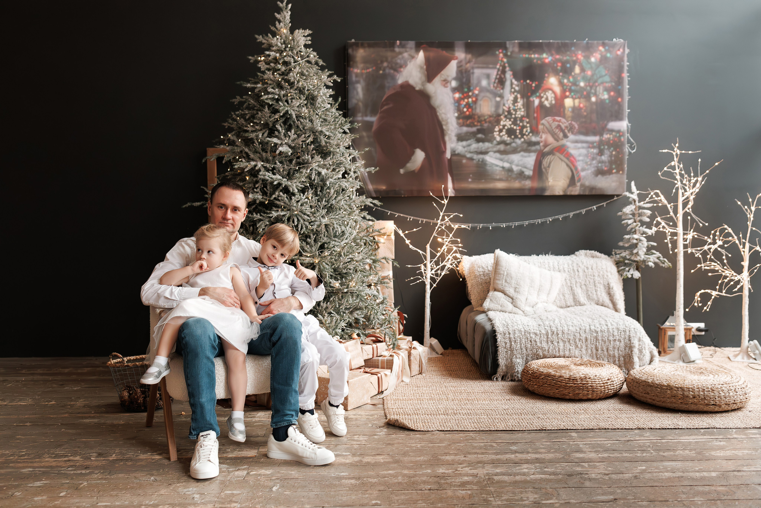 Новогодняя семейная фотосессия в студии FAMOUS (на Павелецкой). Свадебный и семейный фотограф в Москве и МО Елена Агапова