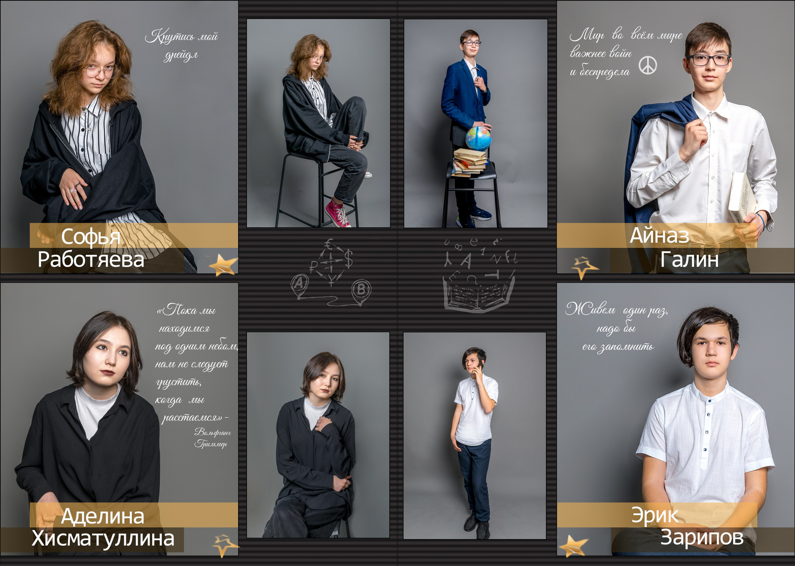 Фотокнига для старшеклассников темный дизайн. Детский, школьный и семейный фотограф Инесса Никитина