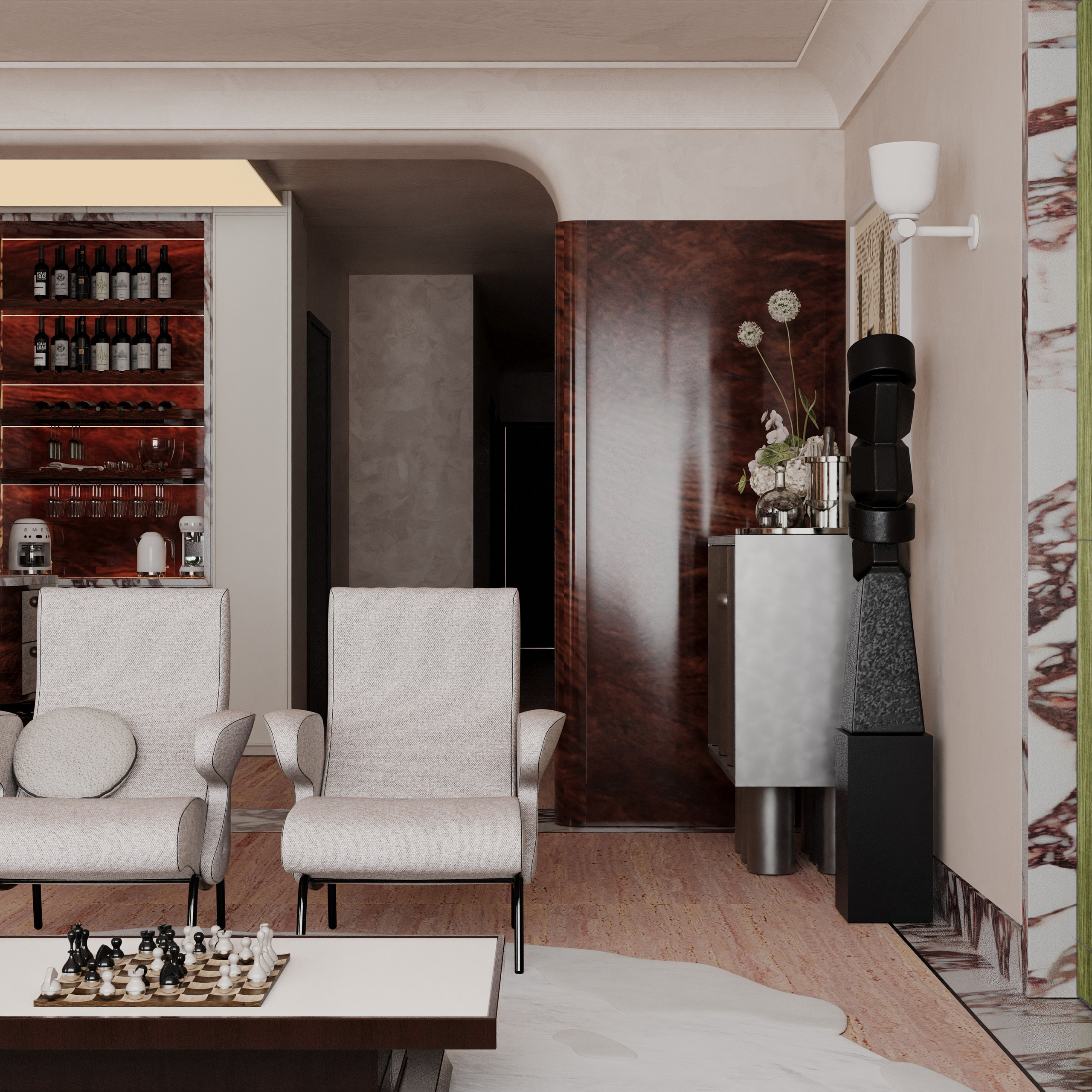 Апартаменты в эклектичном стиле с яркими акцентами 164 m². SHAIMERDINOVA INTERIORS