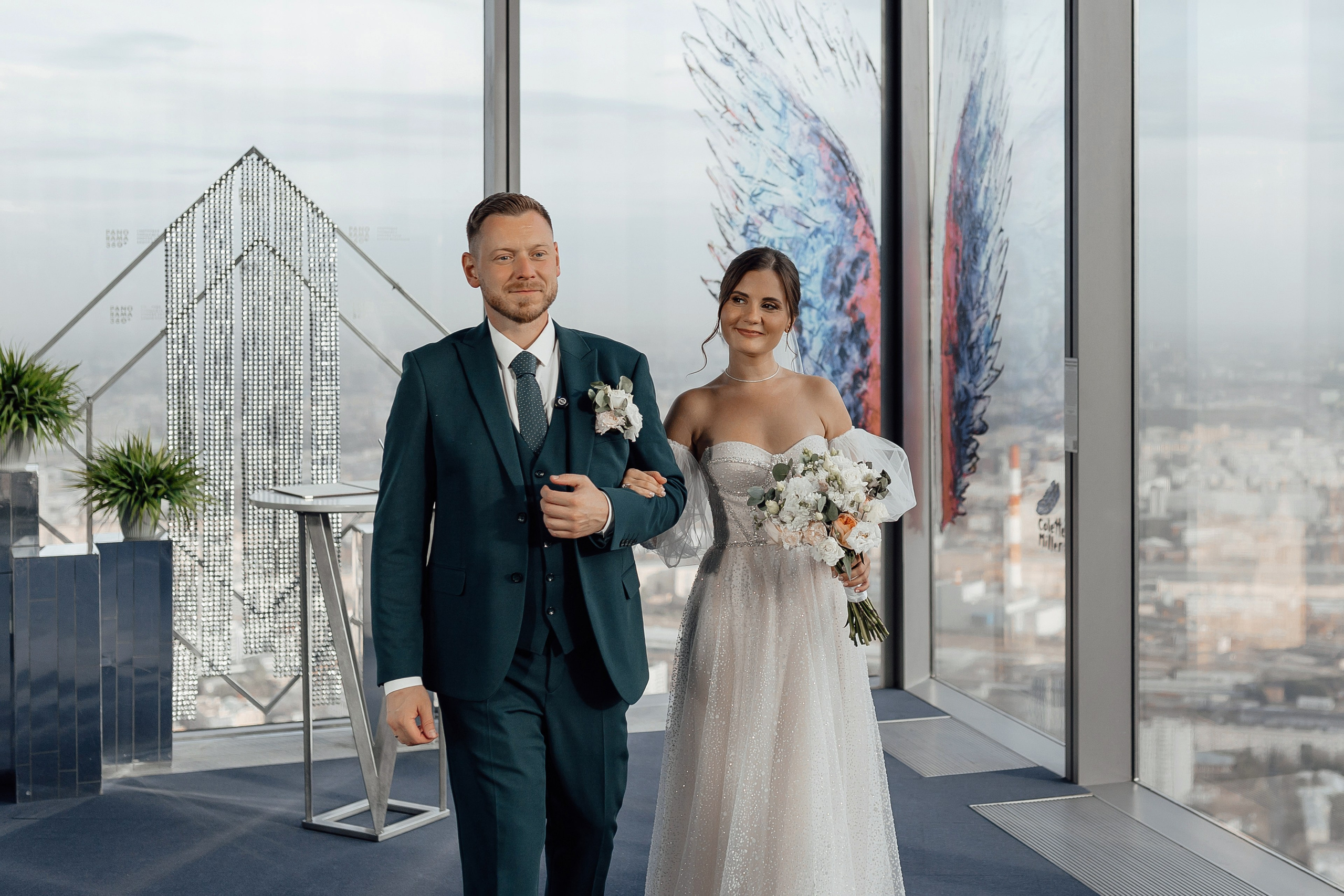 Свадебная фотосессия Москва Сити Башня Федерация Панорама 360