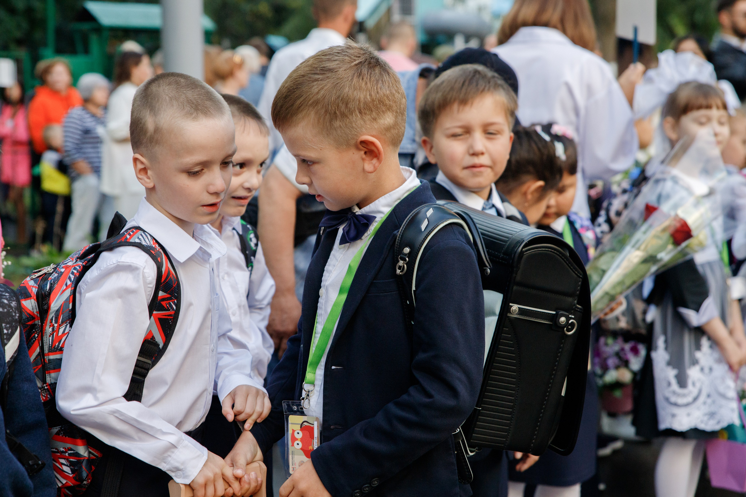 Репортажная съемка первого сентября для первоклассников. Семейный и школьный фотограф в Москве Анна Ткач